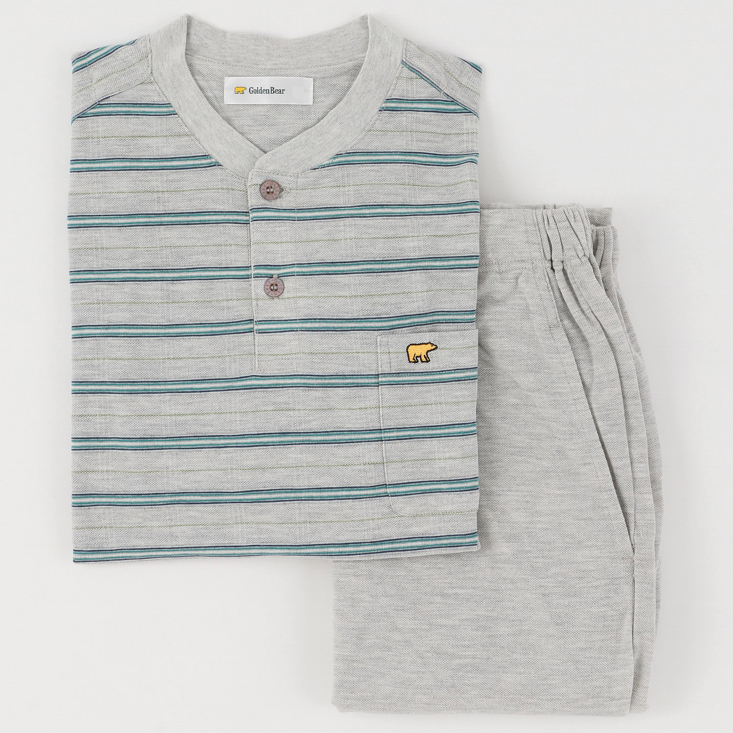 GoldenBear 紳士 鹿の子 長袖パジャマ ボーダー柄 - 画像3