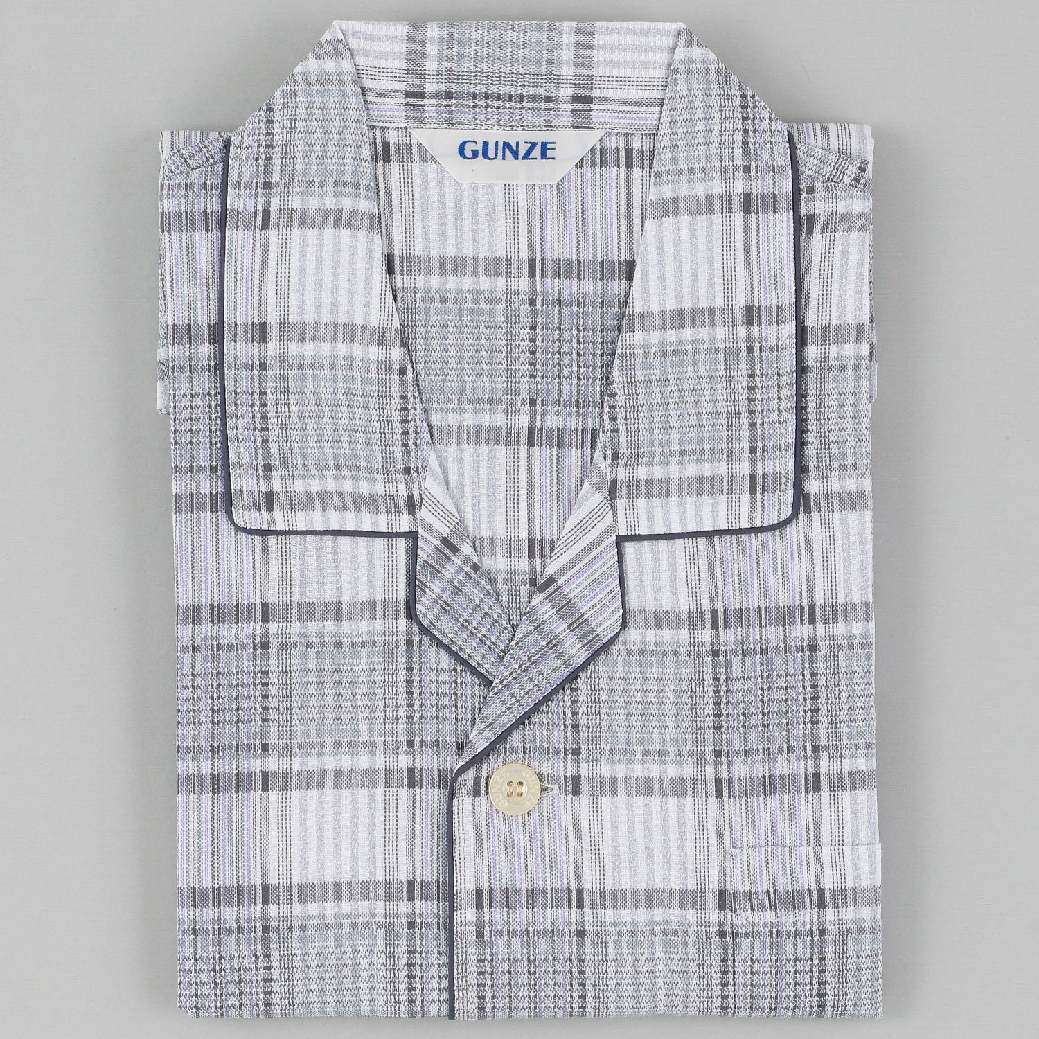 GUNZE 紳士 高島ちぢみ 長袖長パンツパジャマ 日本製 - 画像2