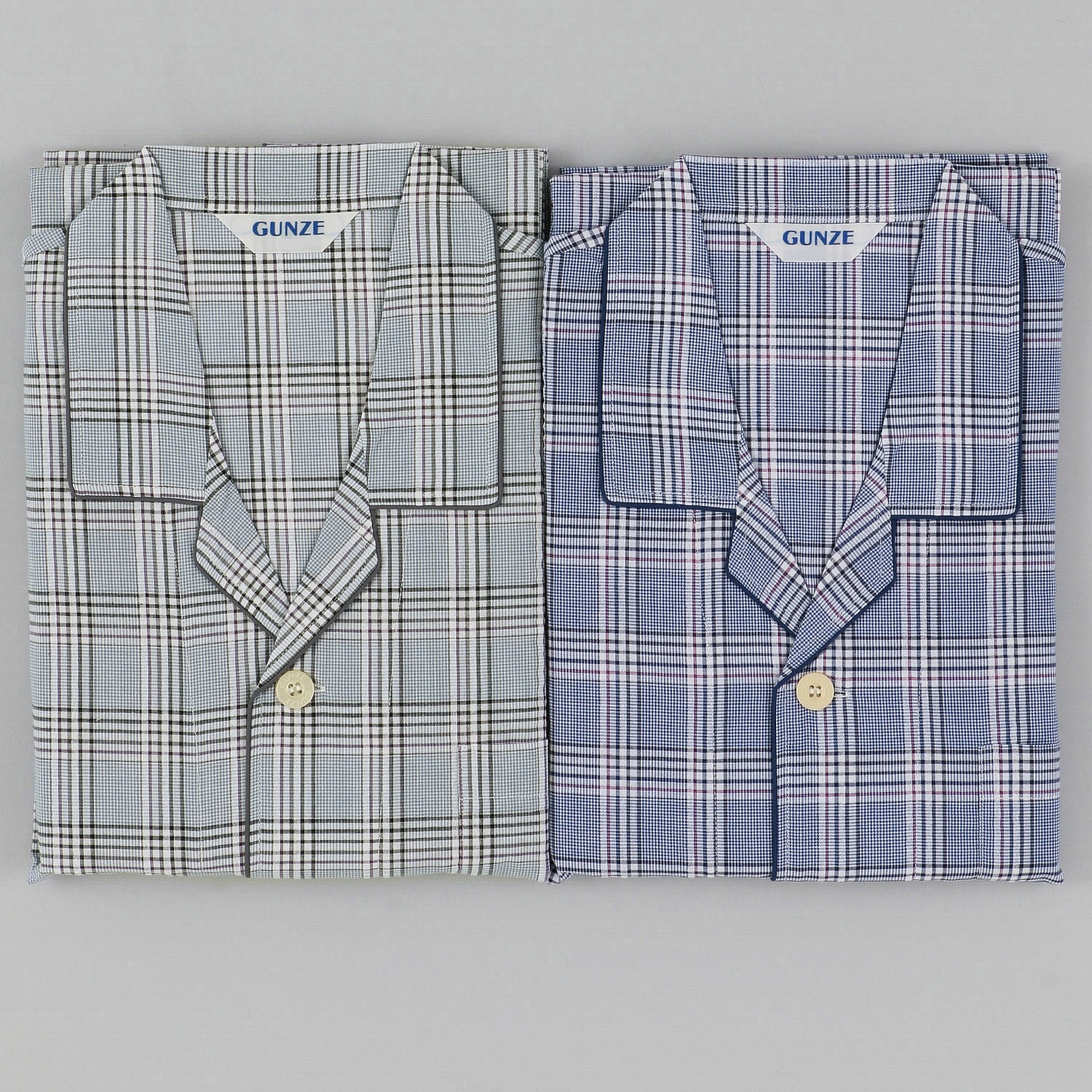 GUNZE 着る珪藻土・吸汗速乾 綿混サッカー 長袖長パンツ テーラーパジャマ - 画像1