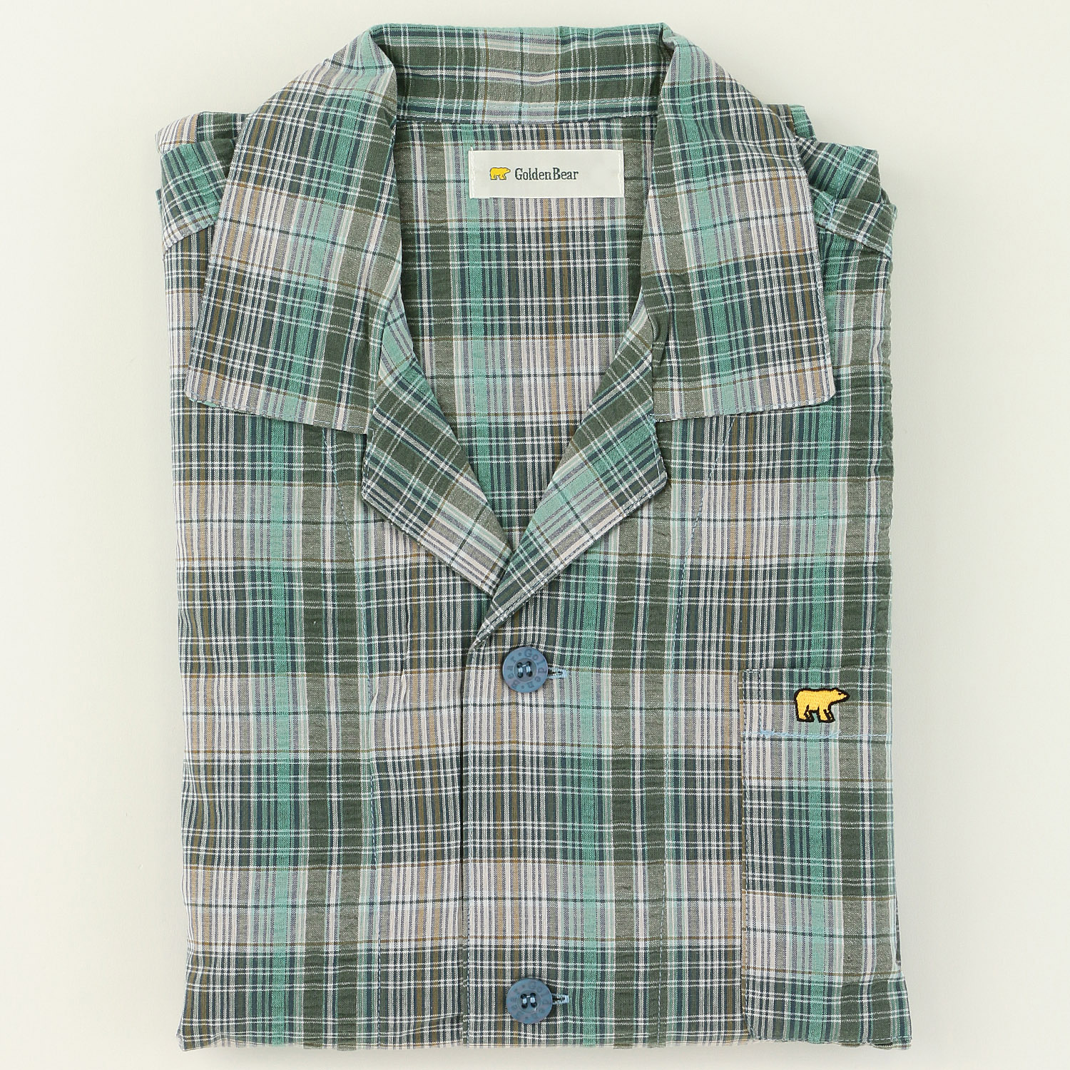 GoldenBear 紳士 サッカー長袖長ズボンパジャマ 格子柄 - 画像2