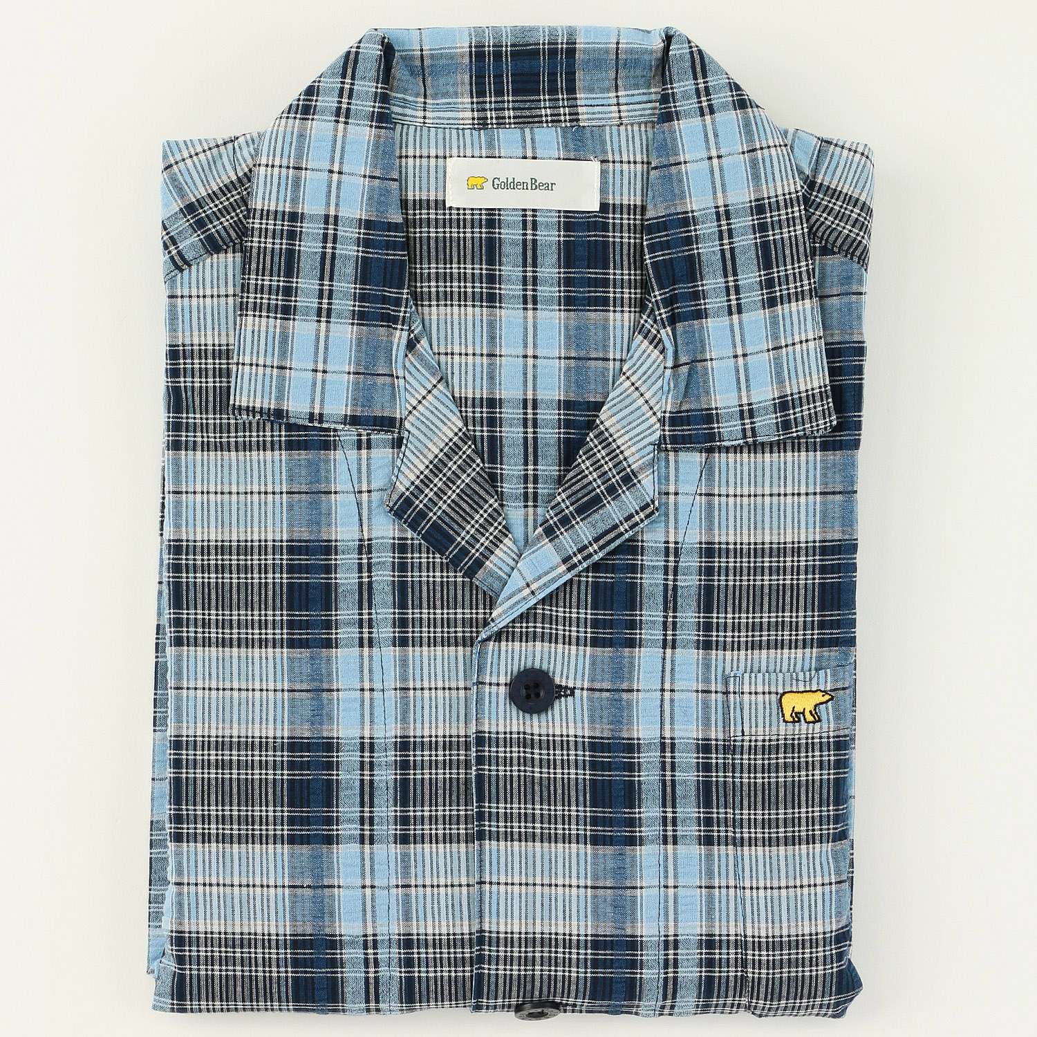 GoldenBear 紳士 サッカー長袖長ズボンパジャマ 格子柄 - 画像4