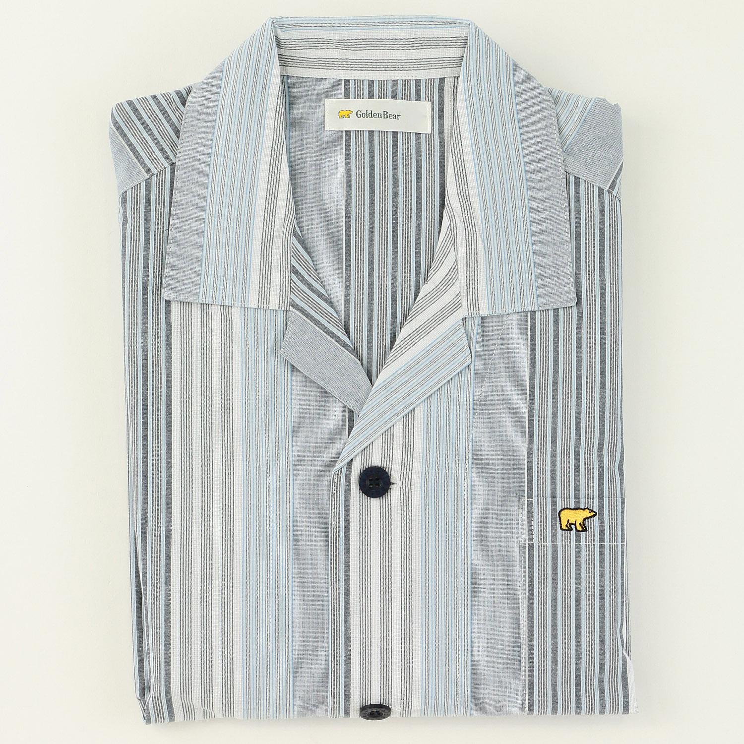 GoldenBear 紳士 サッカー長袖長ズボンパジャマ ストライプ柄 - 画像6