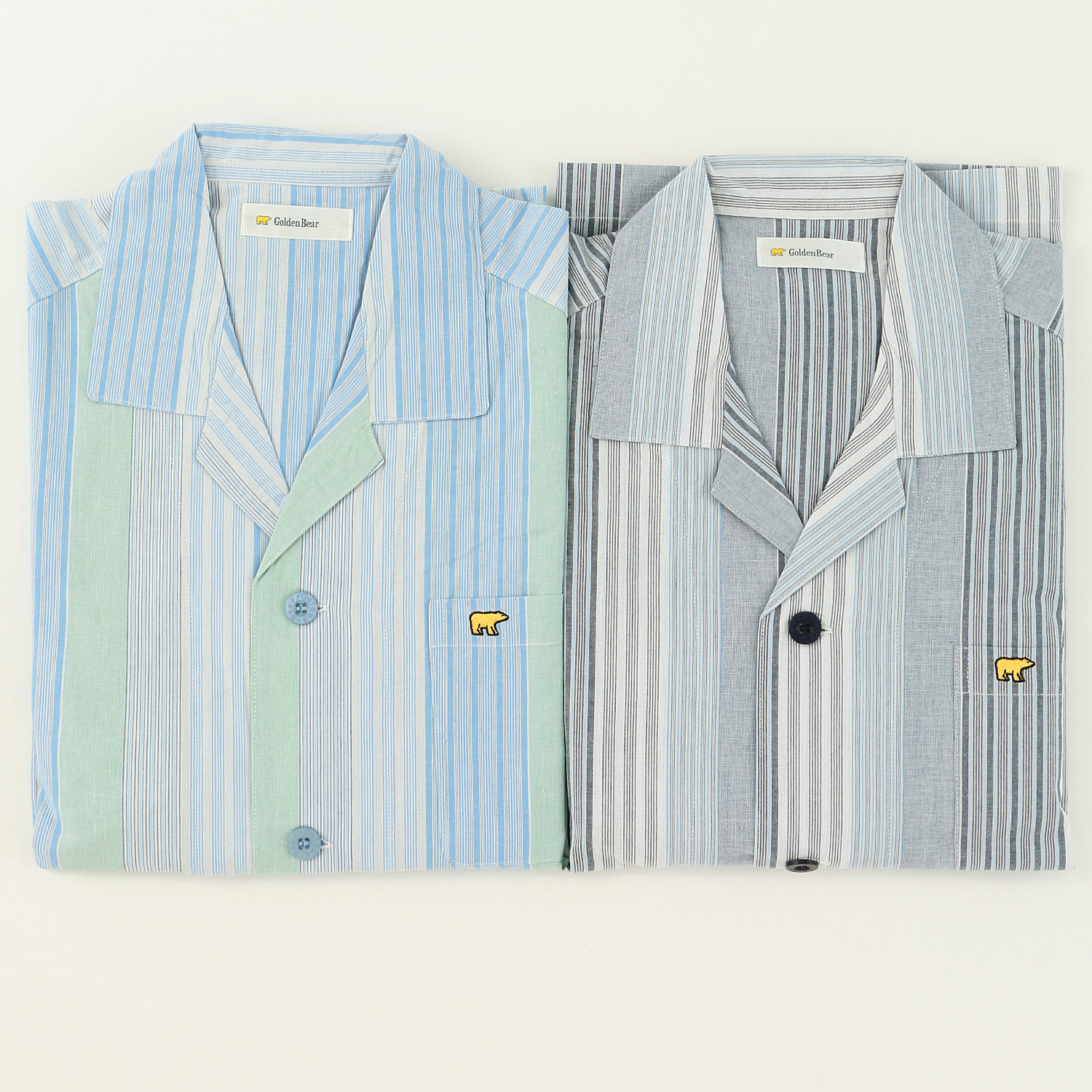 GoldenBear 紳士 サッカー長袖長ズボンパジャマ ストライプ柄 - 画像1