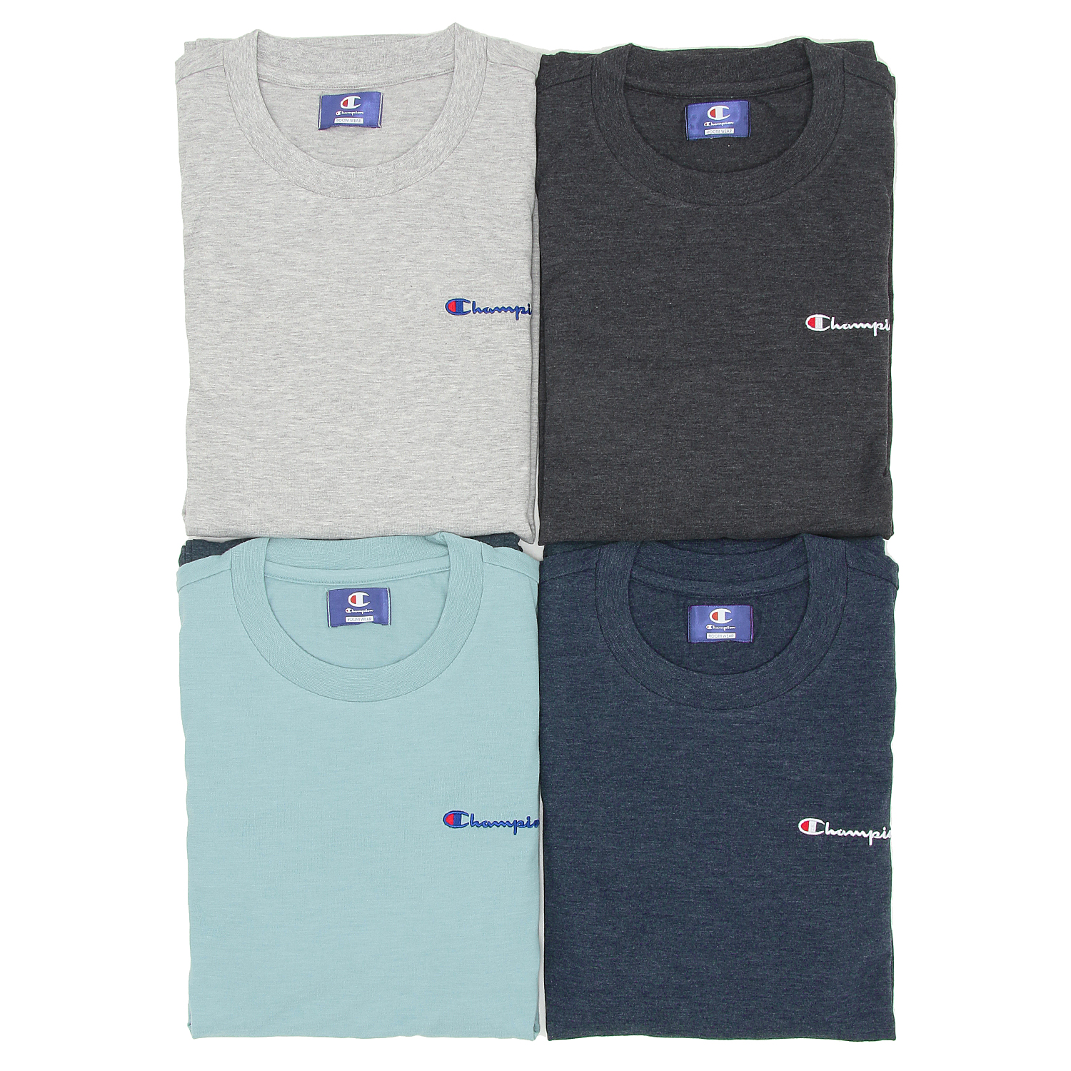 GUNZE Champion  紳士 丸首長袖パジャマ ロゴ刺繍