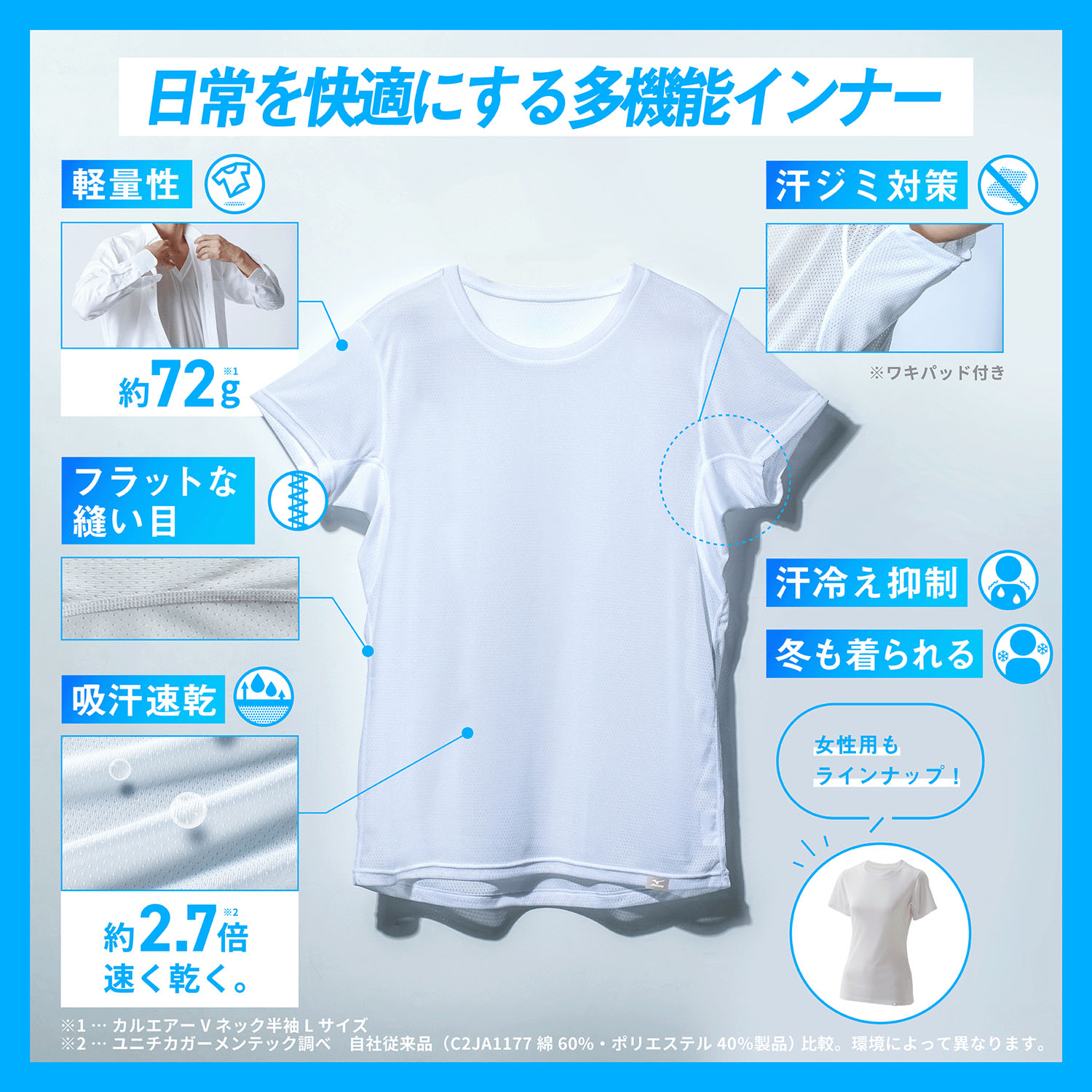 mizuno メンズ カルエアークルーネック半袖Tシャツ - 画像5