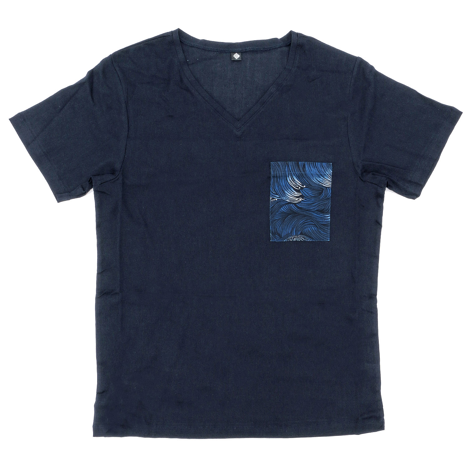 匠技  高島縮  半袖VネックTシャツ M／L - 画像3