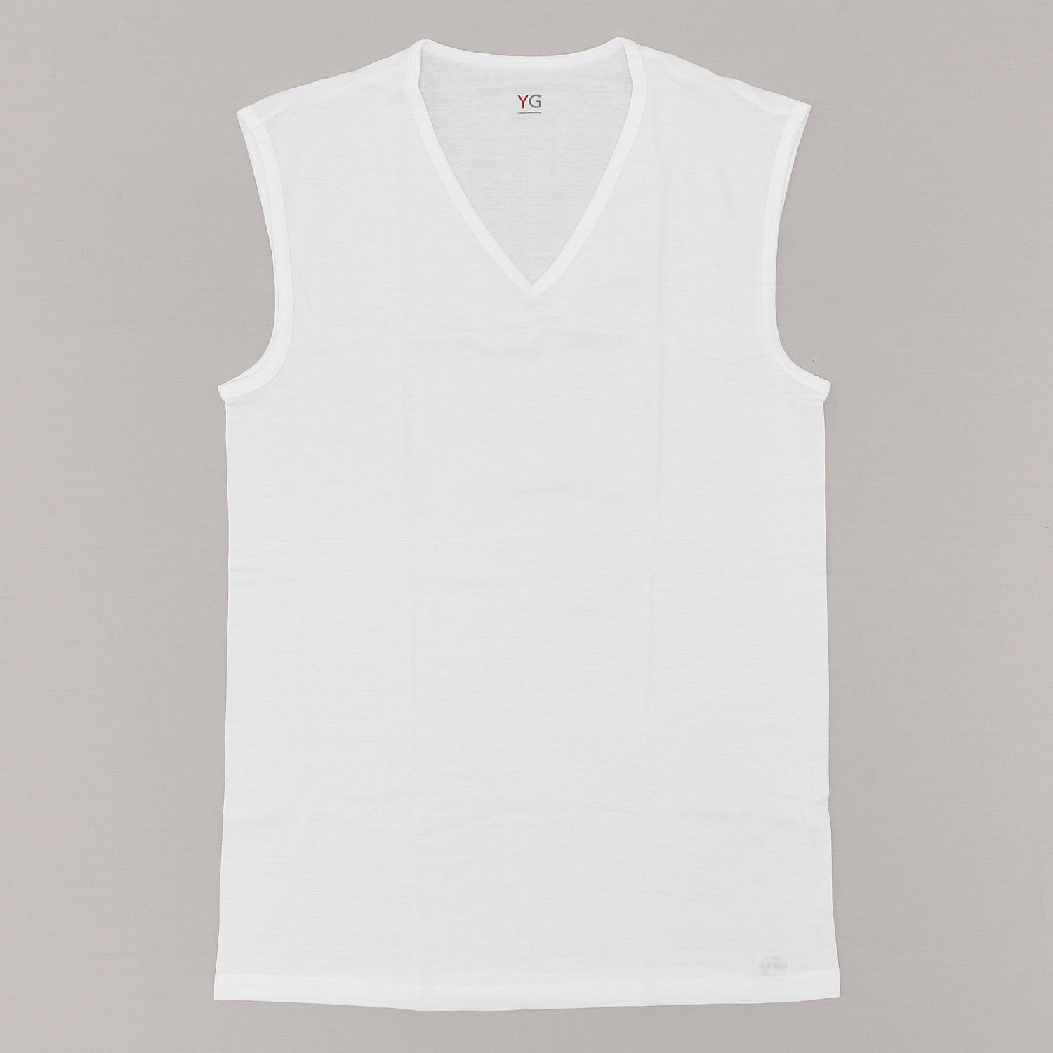 GUNZE YG ピュアコットン Vネックスリーブレスシャツ