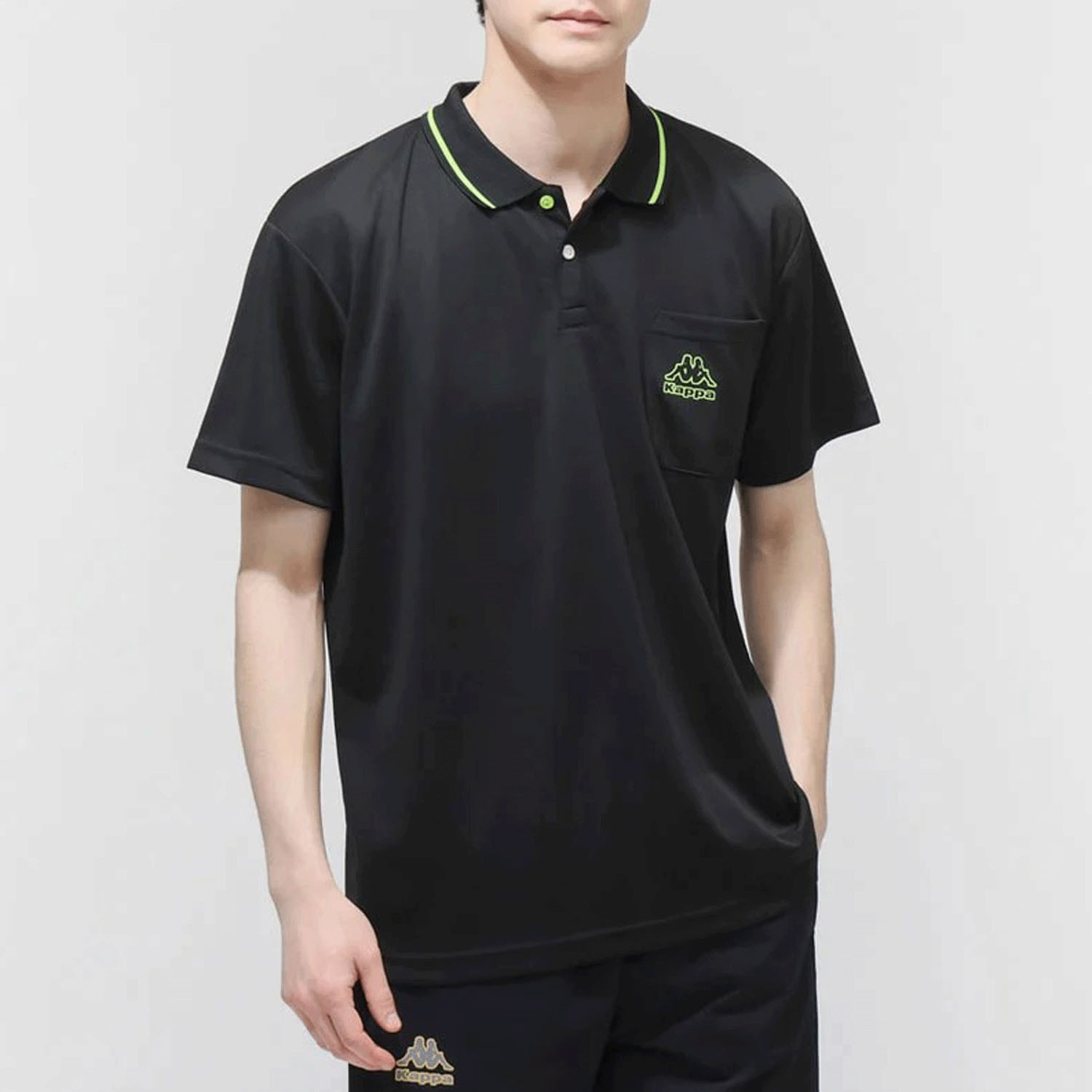 Kappa メンズ ラインデザインポロシャツ