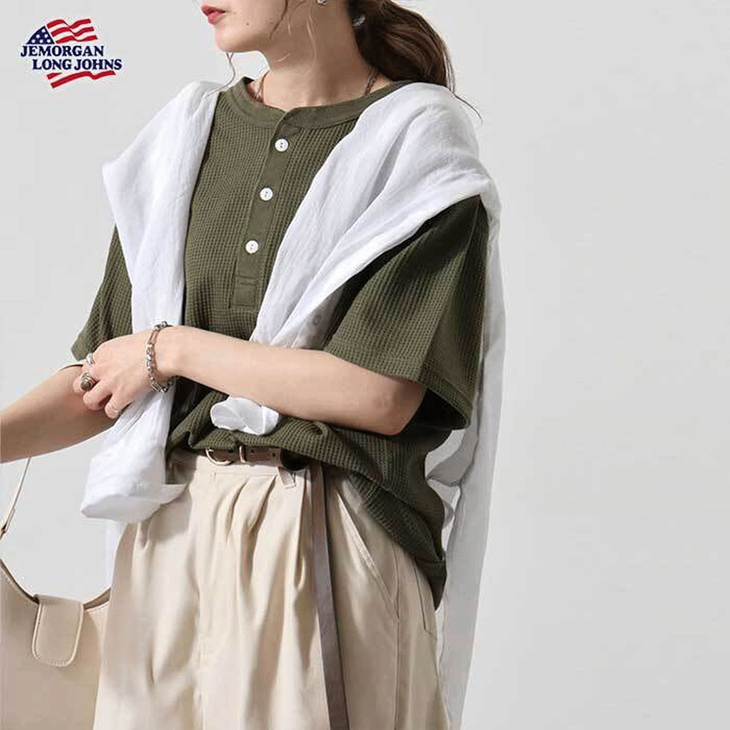 JEMORGAN（ジェイイーモーガン）ワッフルヘンリーネック半袖Tシャツ - 画像17