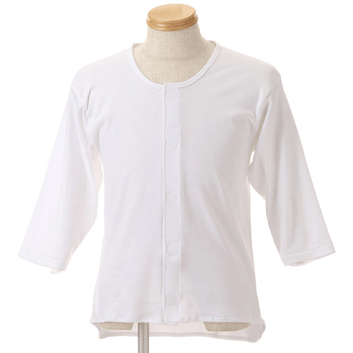 キャロン 紳士前開き7分袖シャツ LL - 画像1