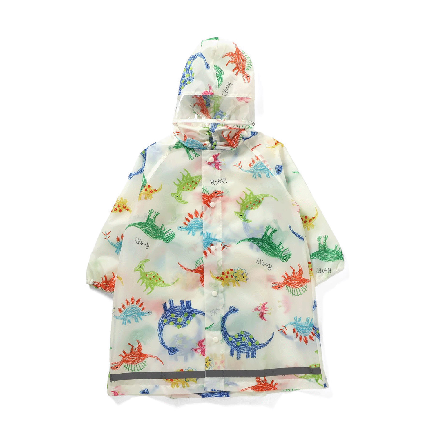 クレヨンお絵描き恐竜柄 レインコート - 画像3