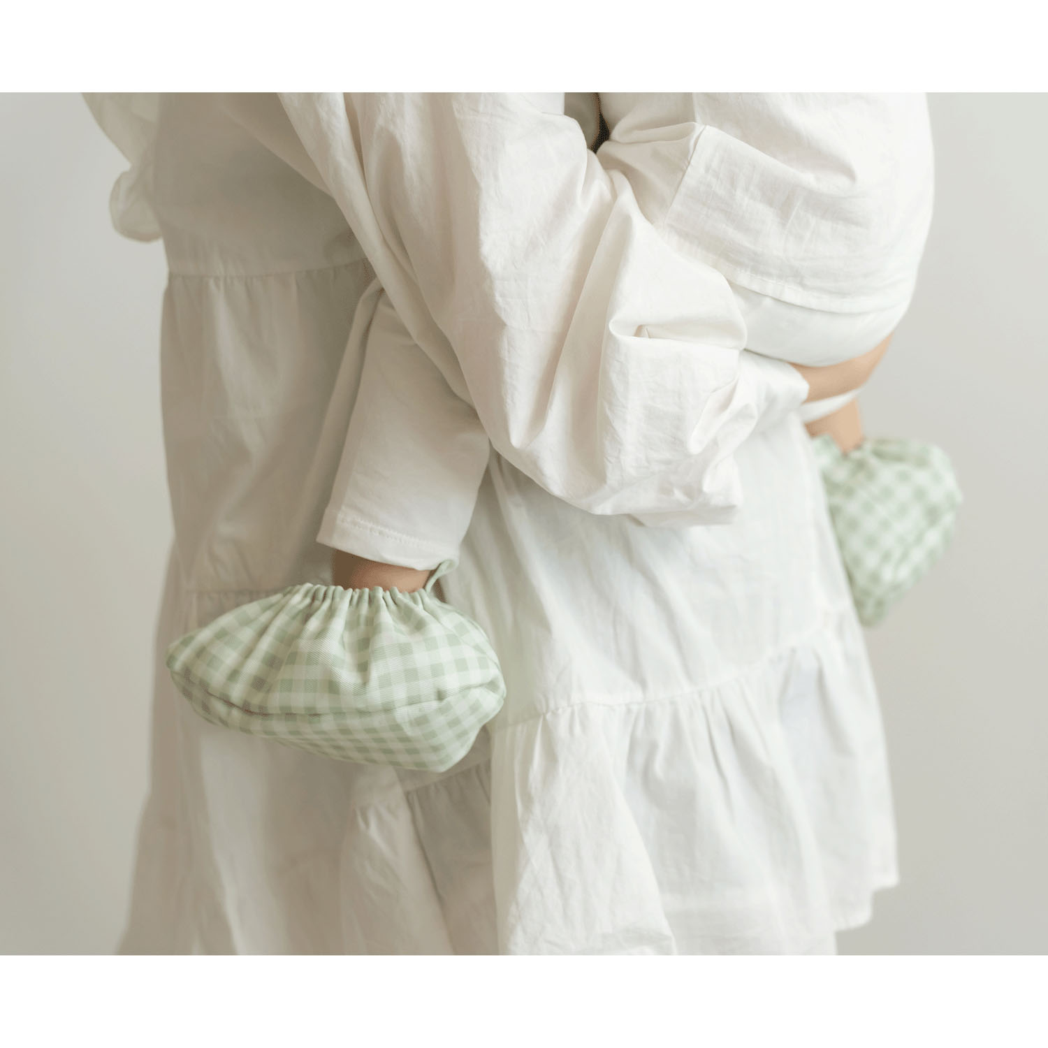 ギンガムチェックのシューズカバー グリーン - 画像6