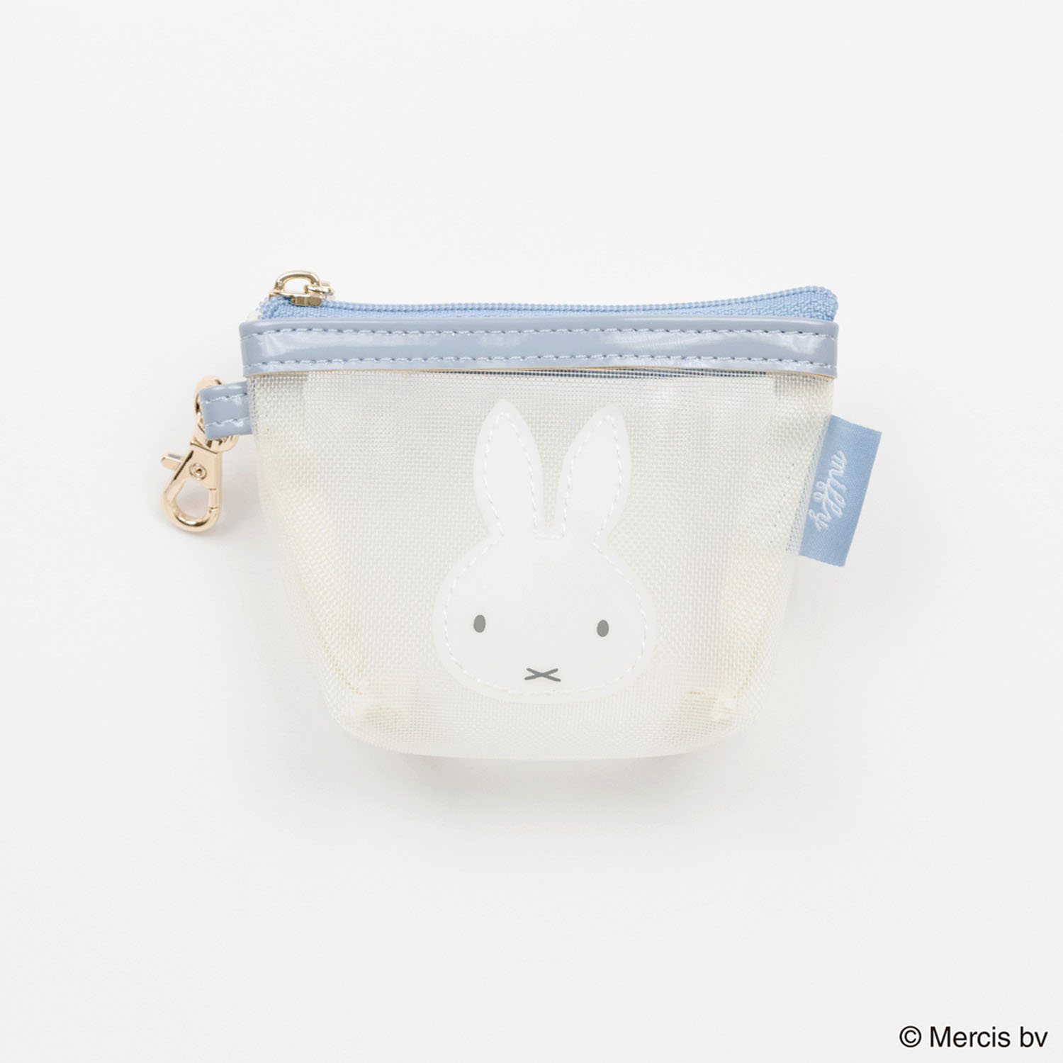 BRUNA BICOLOR MESH マイクロ台形ポーチ アイボリー - 画像1