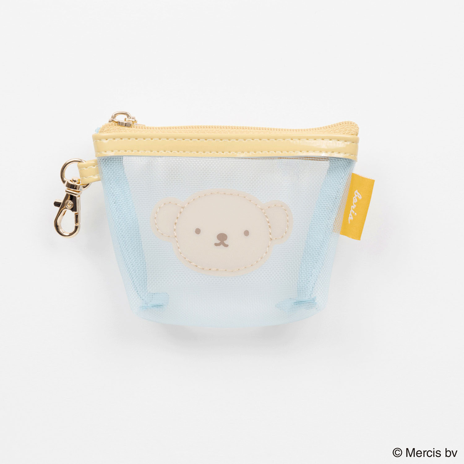 BRUNA BICOLOR MESH マイクロ台形ポーチ ブルー - 画像1