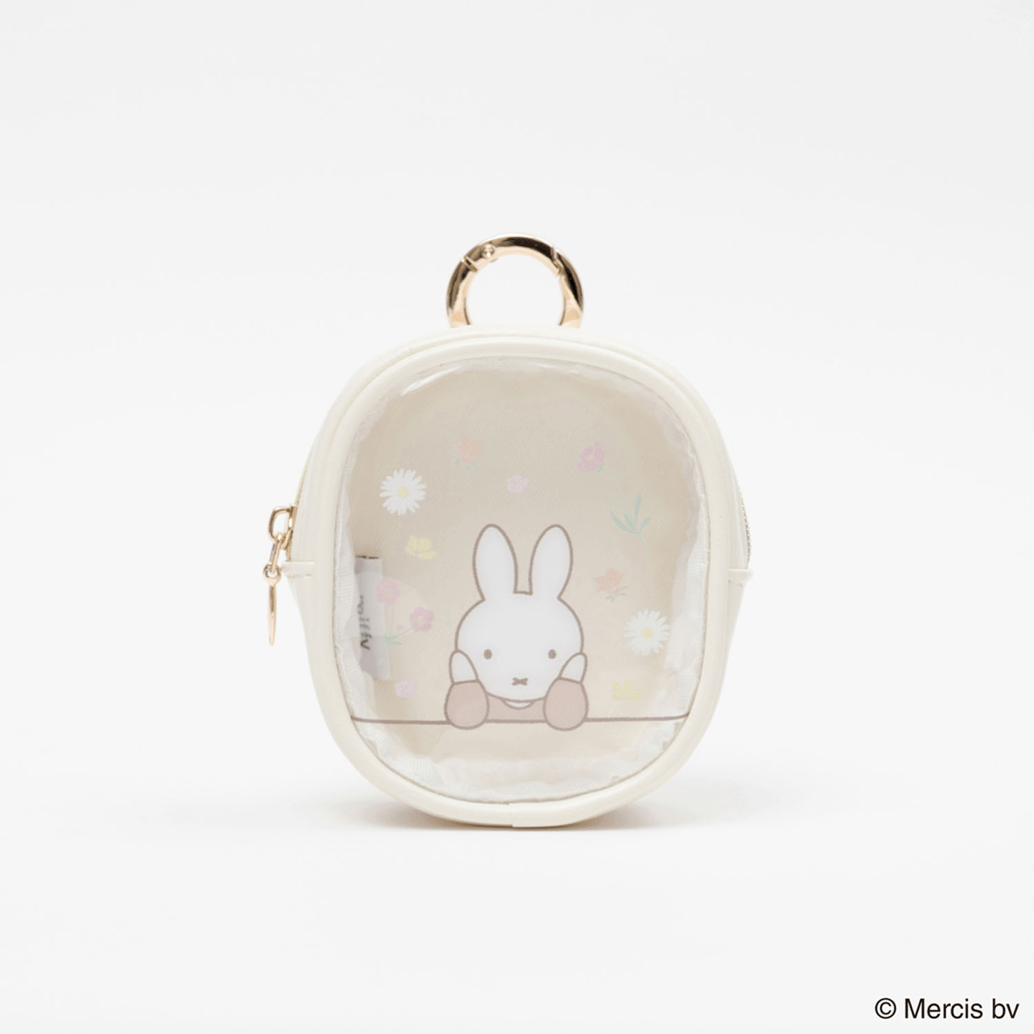 MIFFY FLOWER PVCマイクロミニスクエアポーチ アイボリー - 画像1