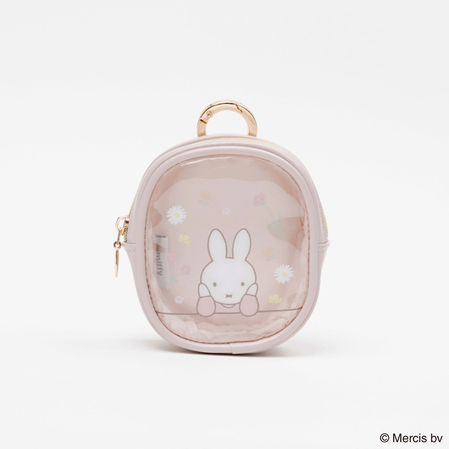 MIFFY FLOWER PVCマイクロミニスクエアポーチ ピンク - 画像1