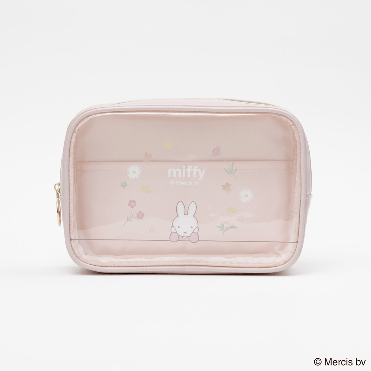 MIFFY FLOWER PVCスクエアポーチ ピンク - 画像1