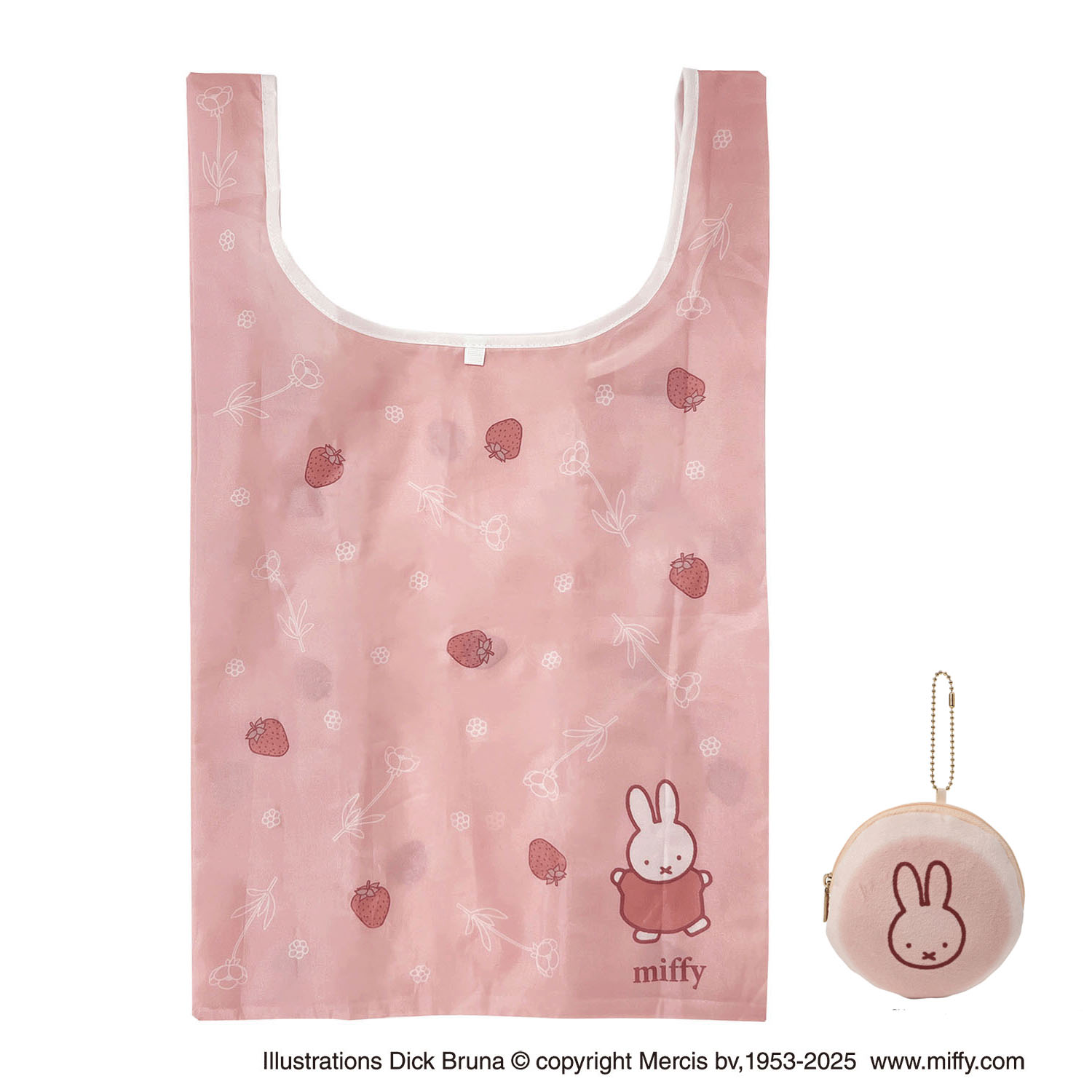 ミッフィー ポーチ付きエコバッグ ストロベリー - 画像1