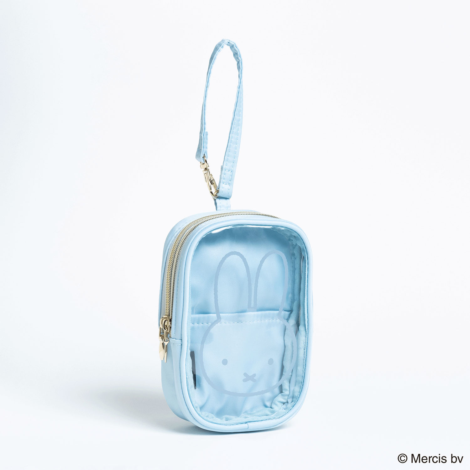 MIFFY CLEARストラップ付きスクエアポーチ ブルー