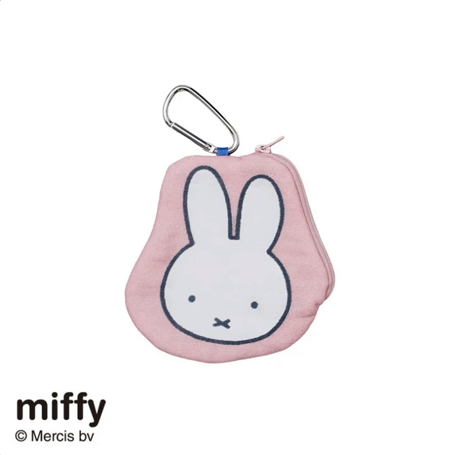 ミッフィーダイカットタオルポーチ フェイス ピンク - 画像1