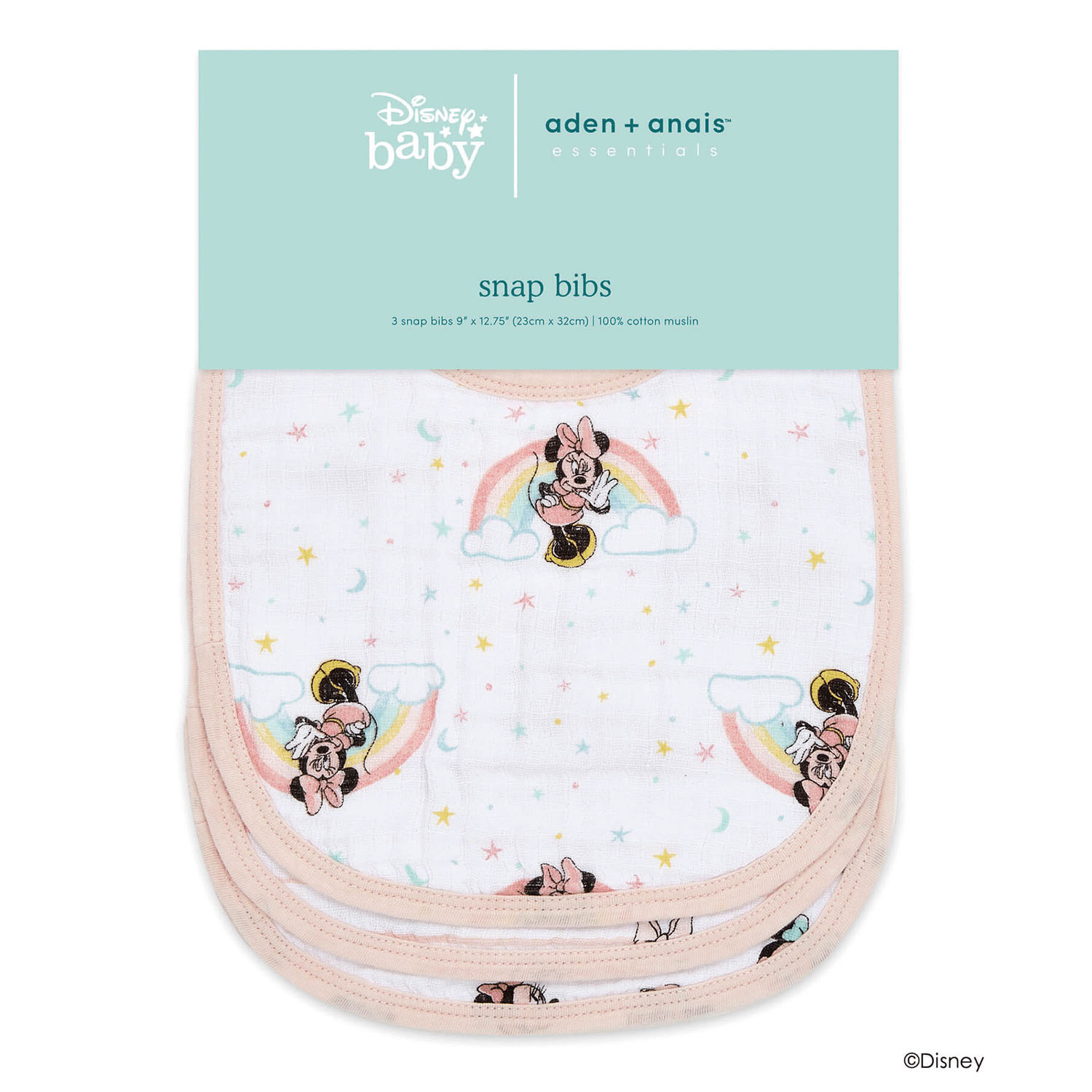 スナップビブ3枚入り ミニーレインボー - 画像2