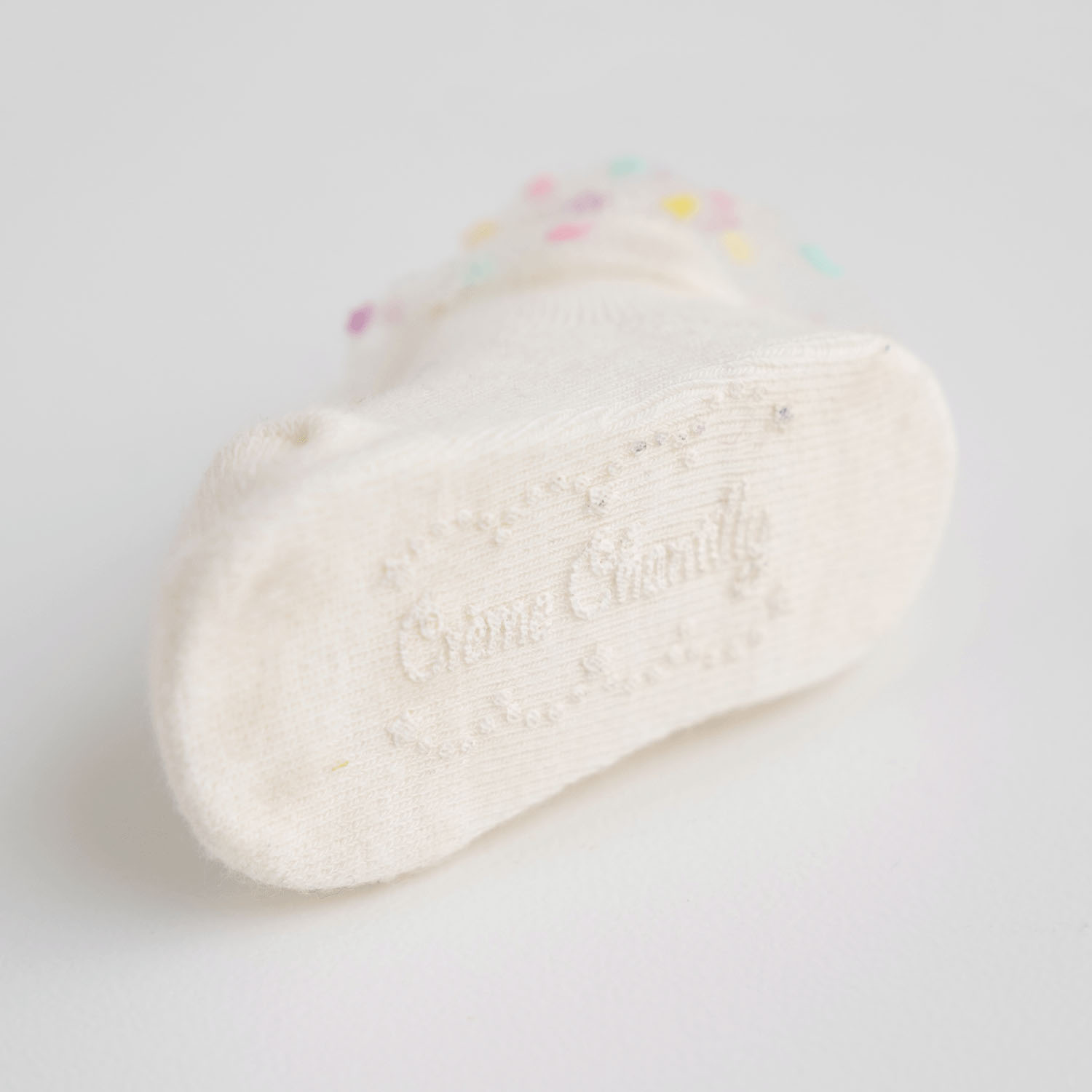 メモリアルソックス＆リボン花柄切り替えスタイ オフホワイト - 画像6