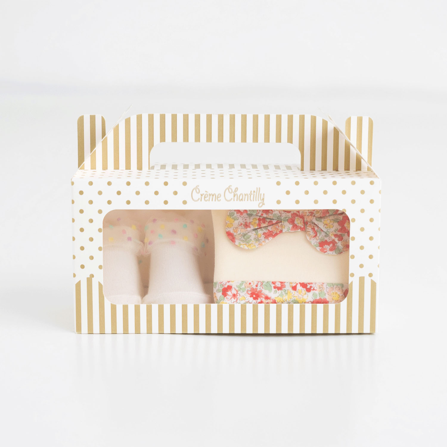 メモリアルソックス＆リボン花柄切り替えスタイ オフホワイト - 画像7