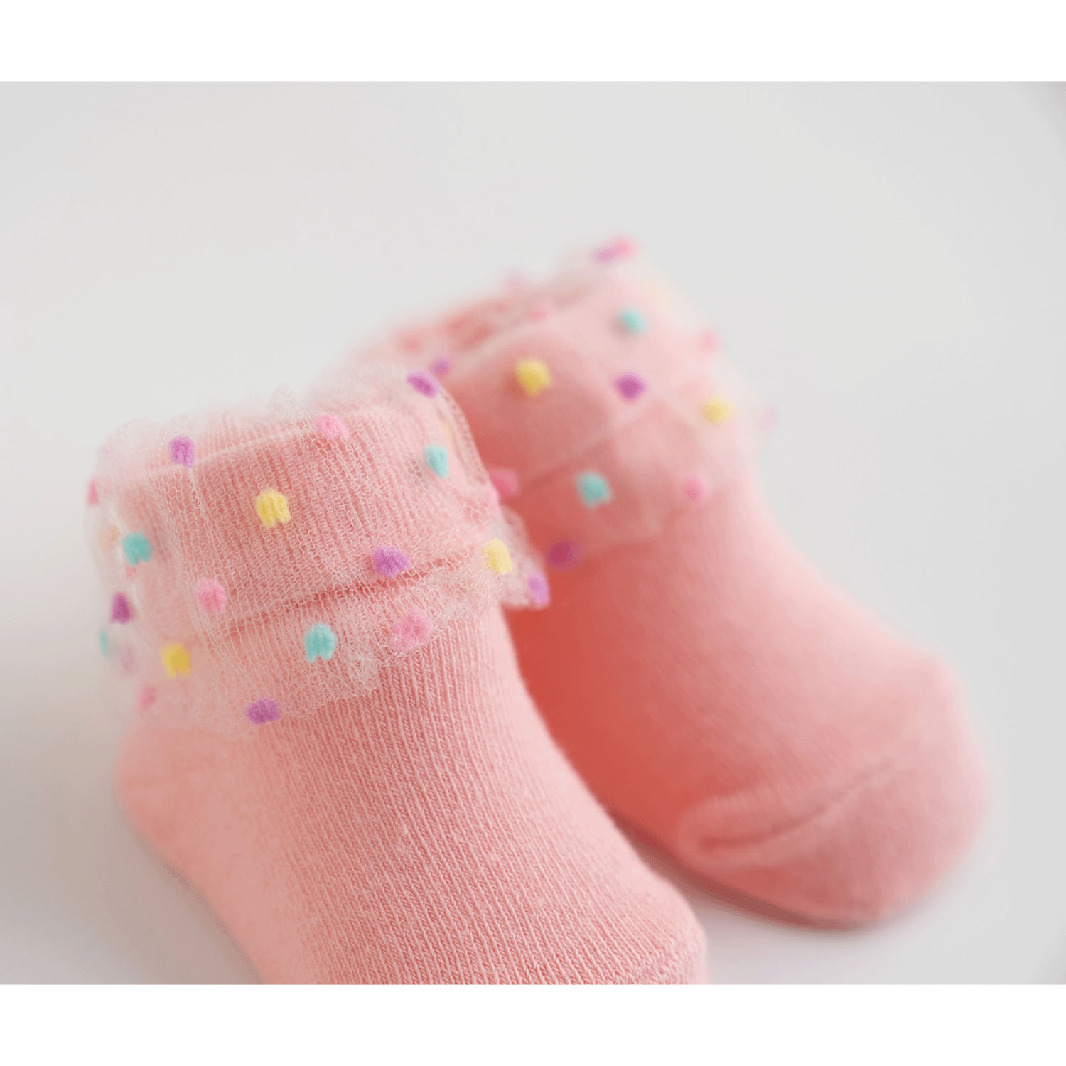 メモリアルソックス＆リボン花柄切り替えスタイ スタイ - 画像5