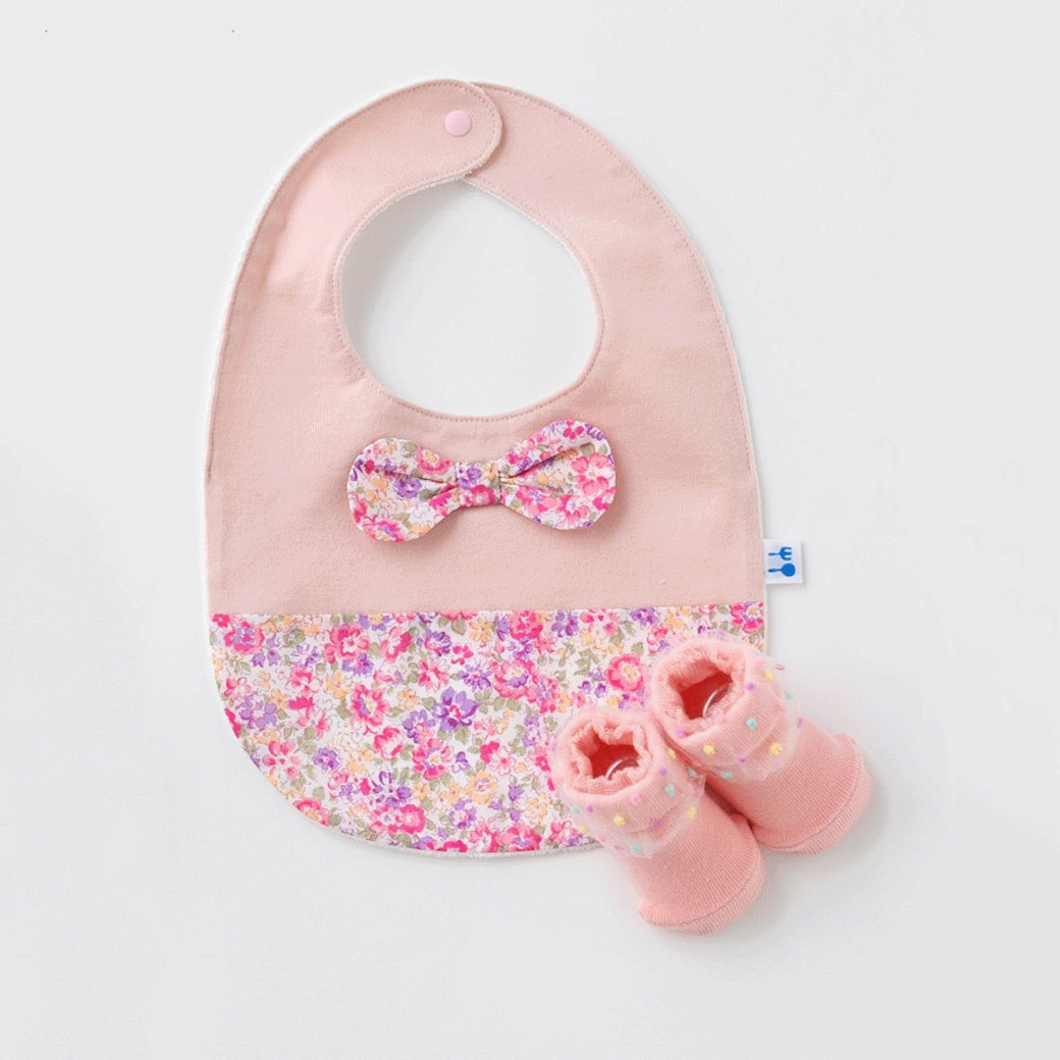 メモリアルソックス＆リボン花柄切り替えスタイ スタイ - 画像1