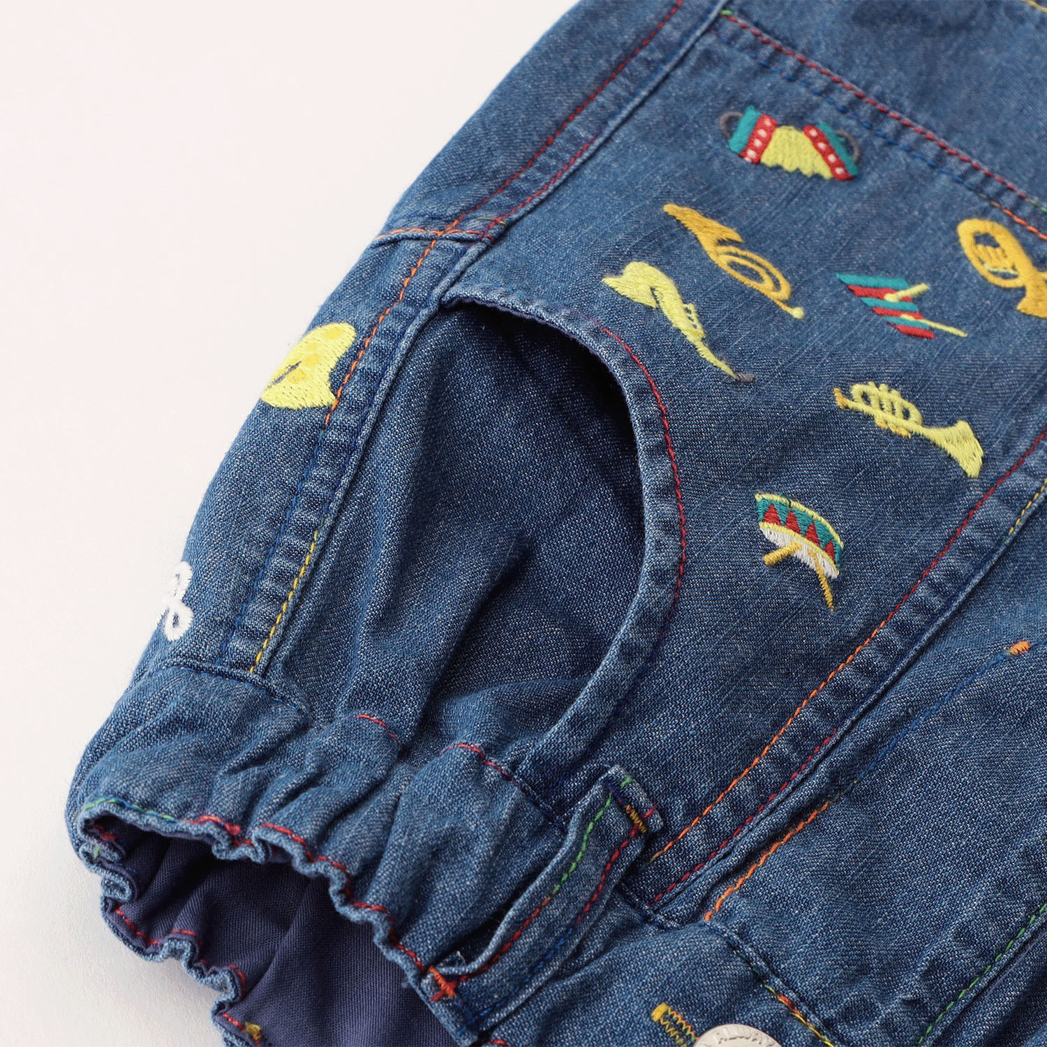 楽器刺繍FUNパンツ 5分丈 - 画像8