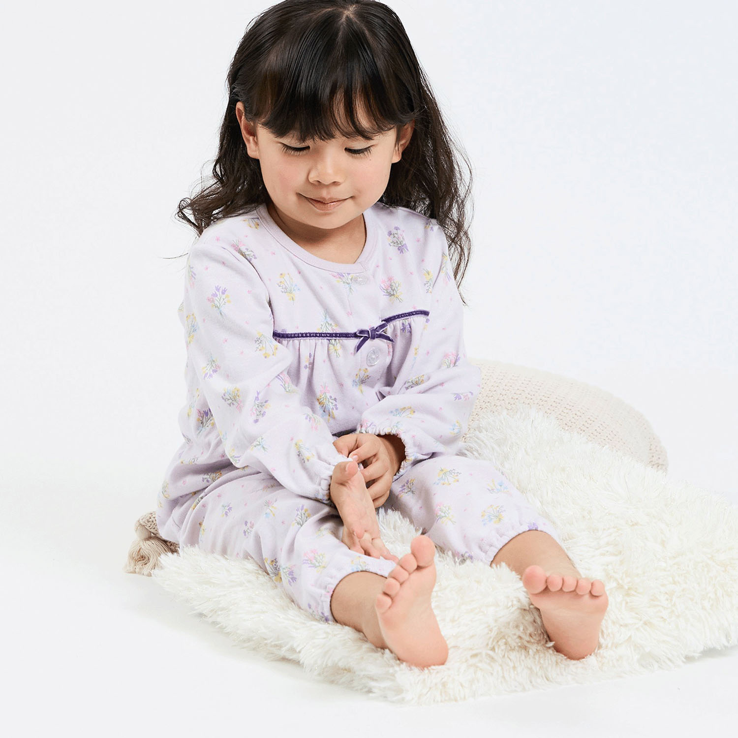 ブーケ柄 前あきパジャマ - 画像1