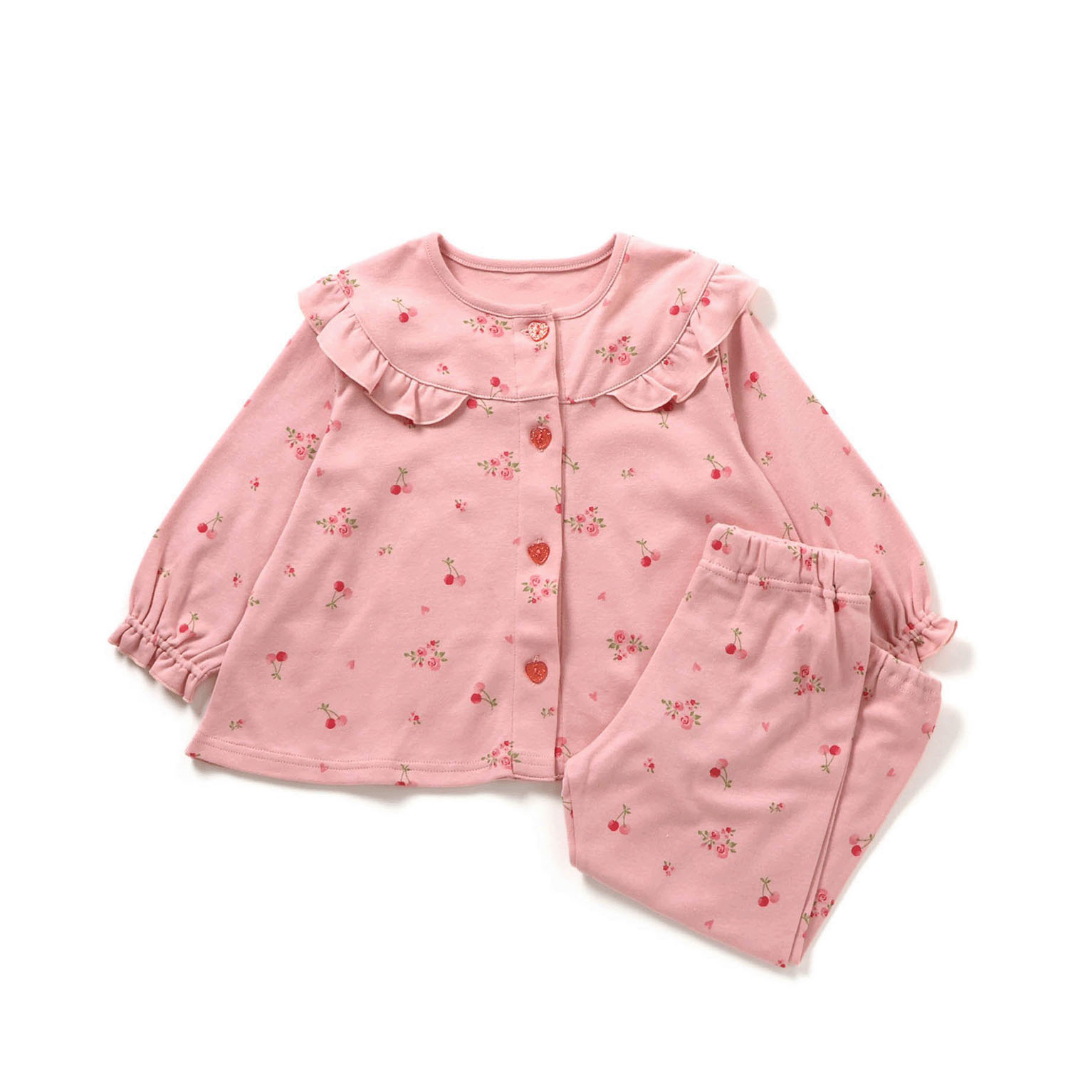 さくらんぼお花柄前あきスムースパジャマ - 画像9