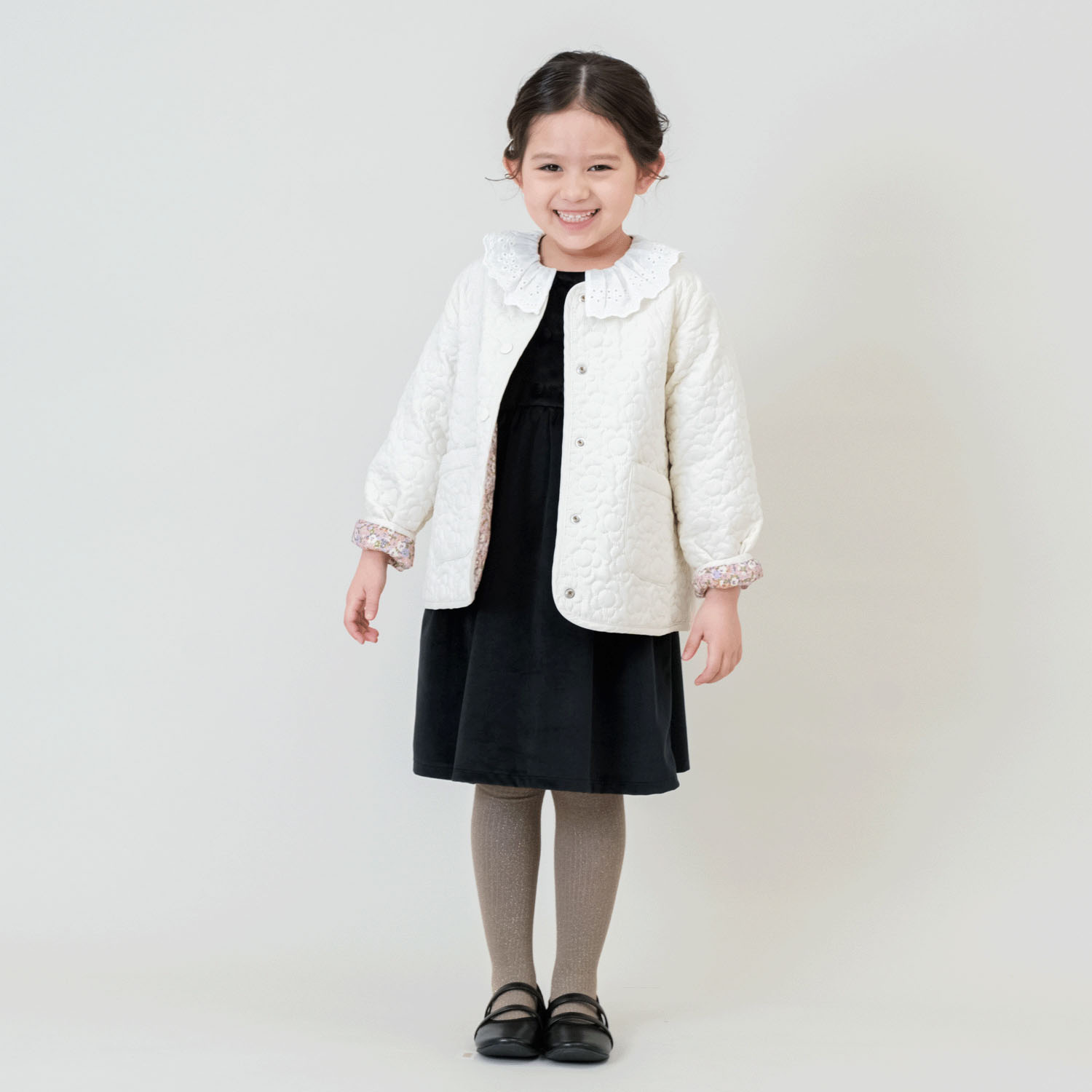 リバーシブルフラワーキルトジャケット - 画像1