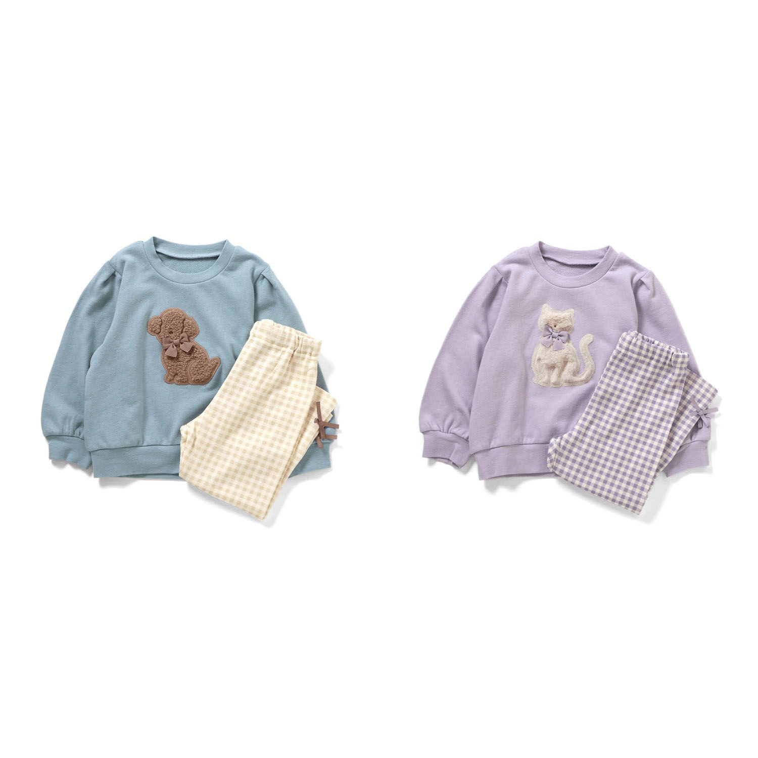 ふわふわモチーフ ストレッチ裏毛パジャマ - 画像1