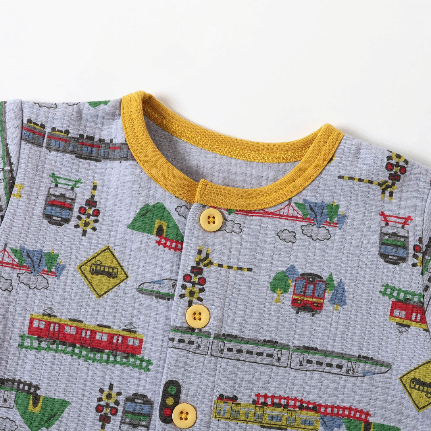 電車柄 ニットキルトパジャマ - 画像5