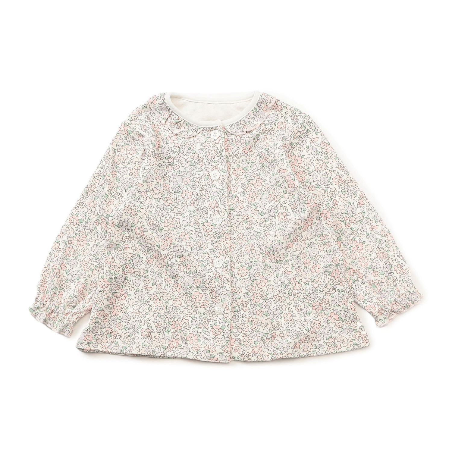 小花柄前開きパジャマ - 画像3