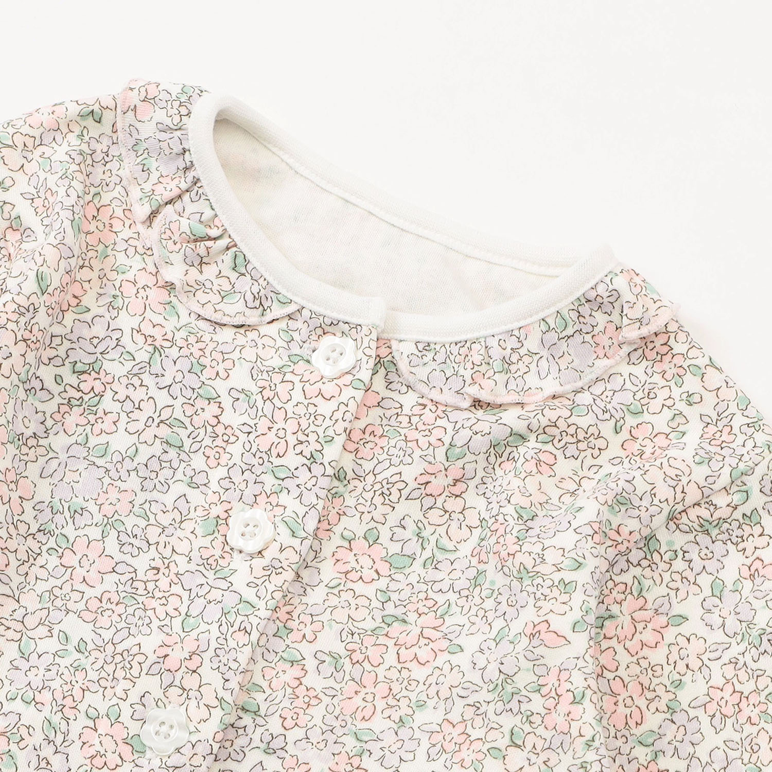 小花柄前開きパジャマ - 画像5