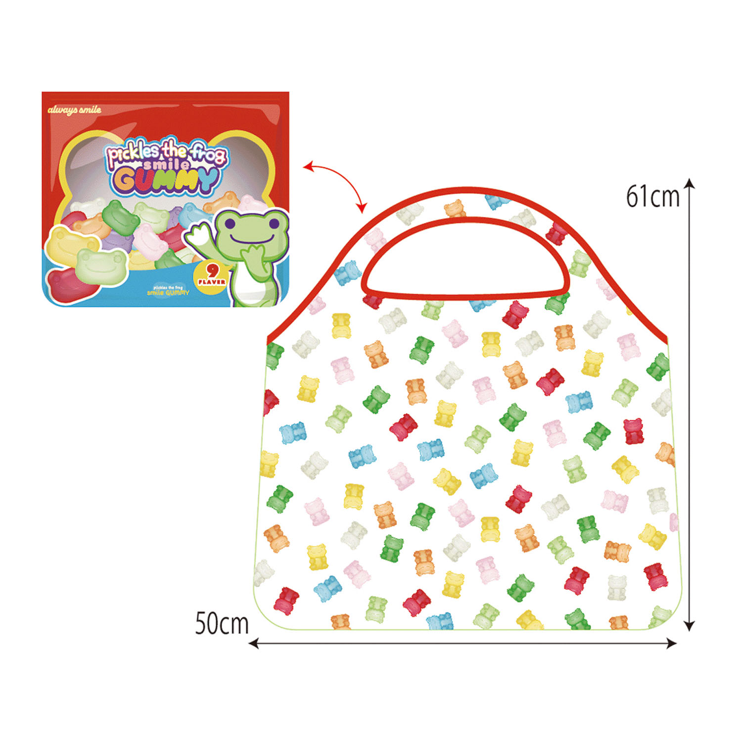 かえるのピクルス スマイルグミ エコバッグ - 画像1