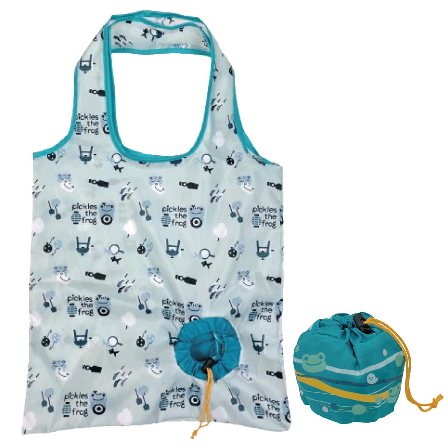 かえるのピクルス にっこり縁日 ヨーヨーエコバッグ GR - 画像1