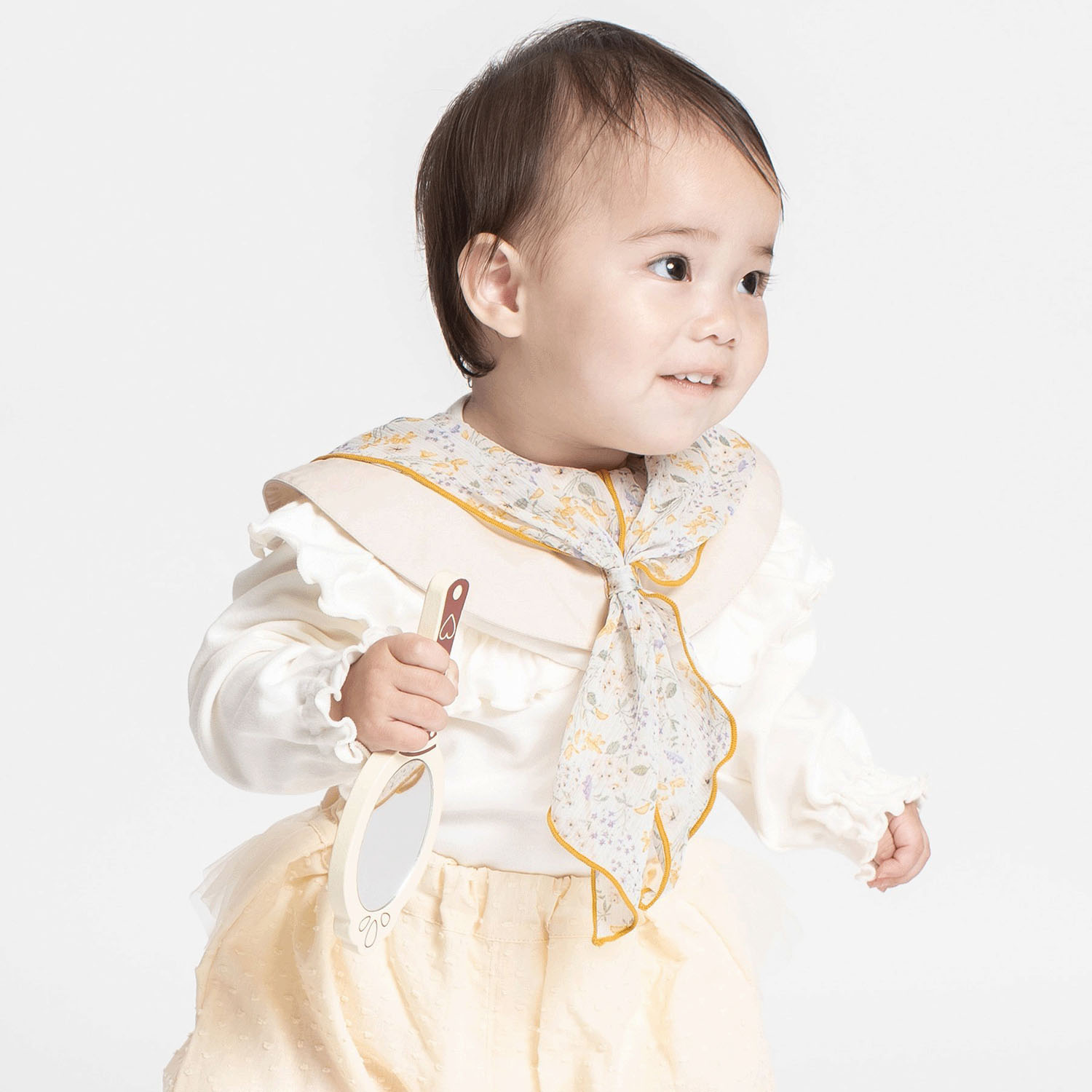 花柄シフォンスカーフスタイ - 画像4