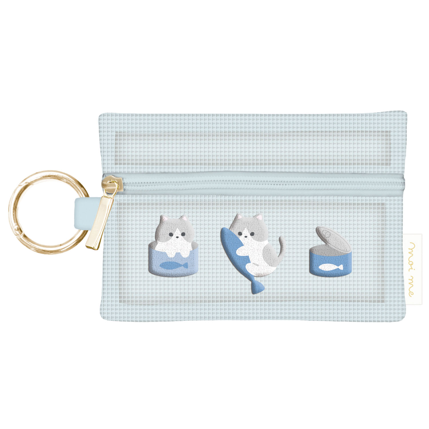 モイミー カラビナ付きティッシュポーチ ねこ - 画像1