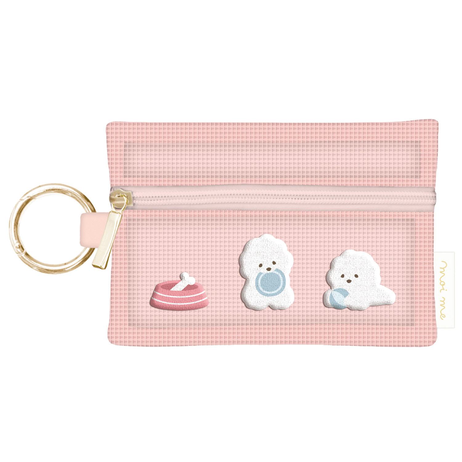 モイミー カラビナ付きティッシュポーチ いぬ - 画像1