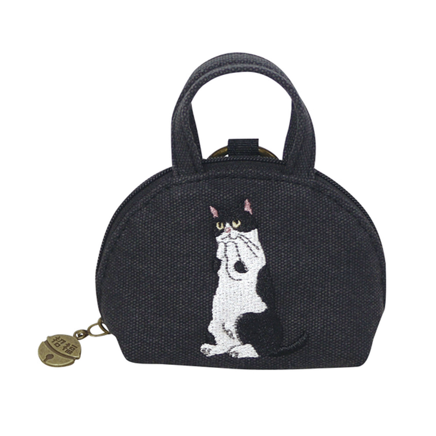 キーポーチ おねがいニャンコ ブラック