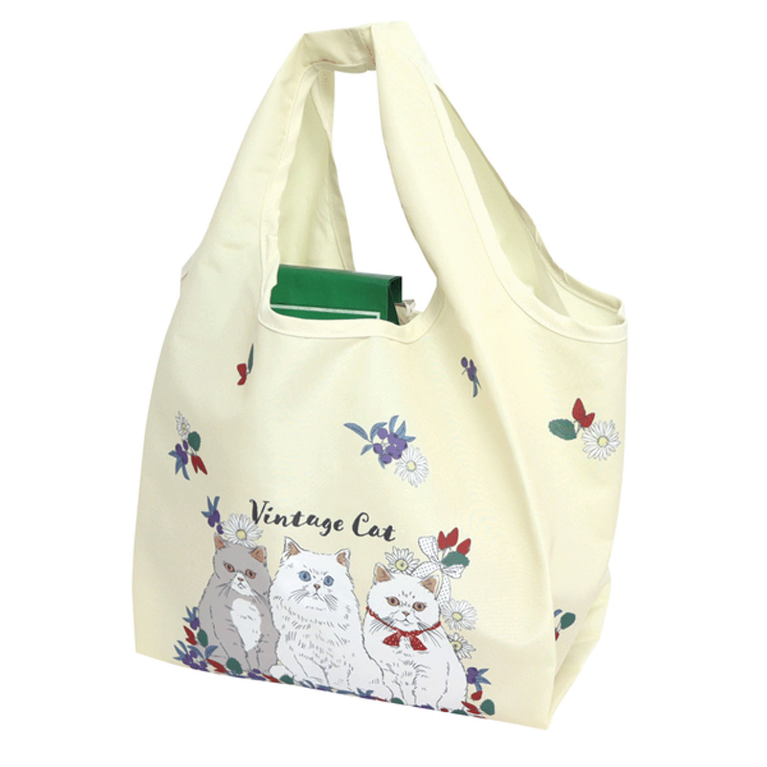 コンビニバッグ ヴィンテージキャット クリーム - 画像2