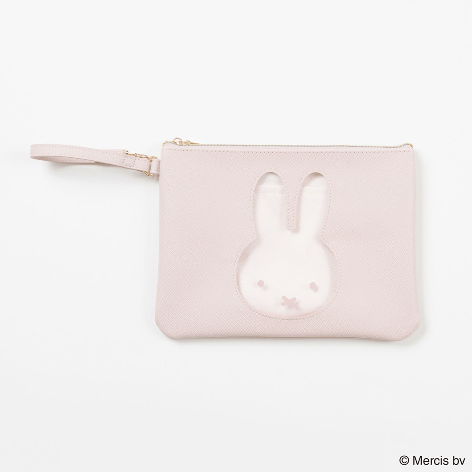 ミッフィー PEEKハンドル付フラットポーチ ピンク - 画像1