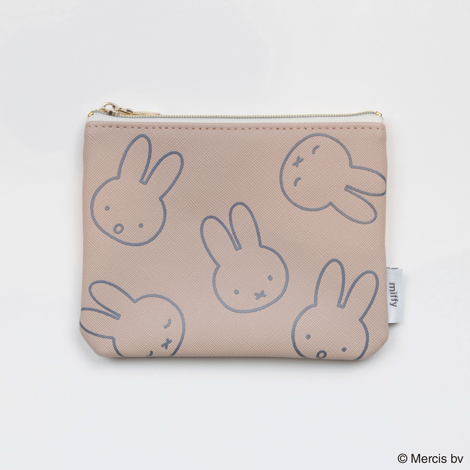 miffy LARGE MOTIF ミニフラットポーチ ピンク - 画像1