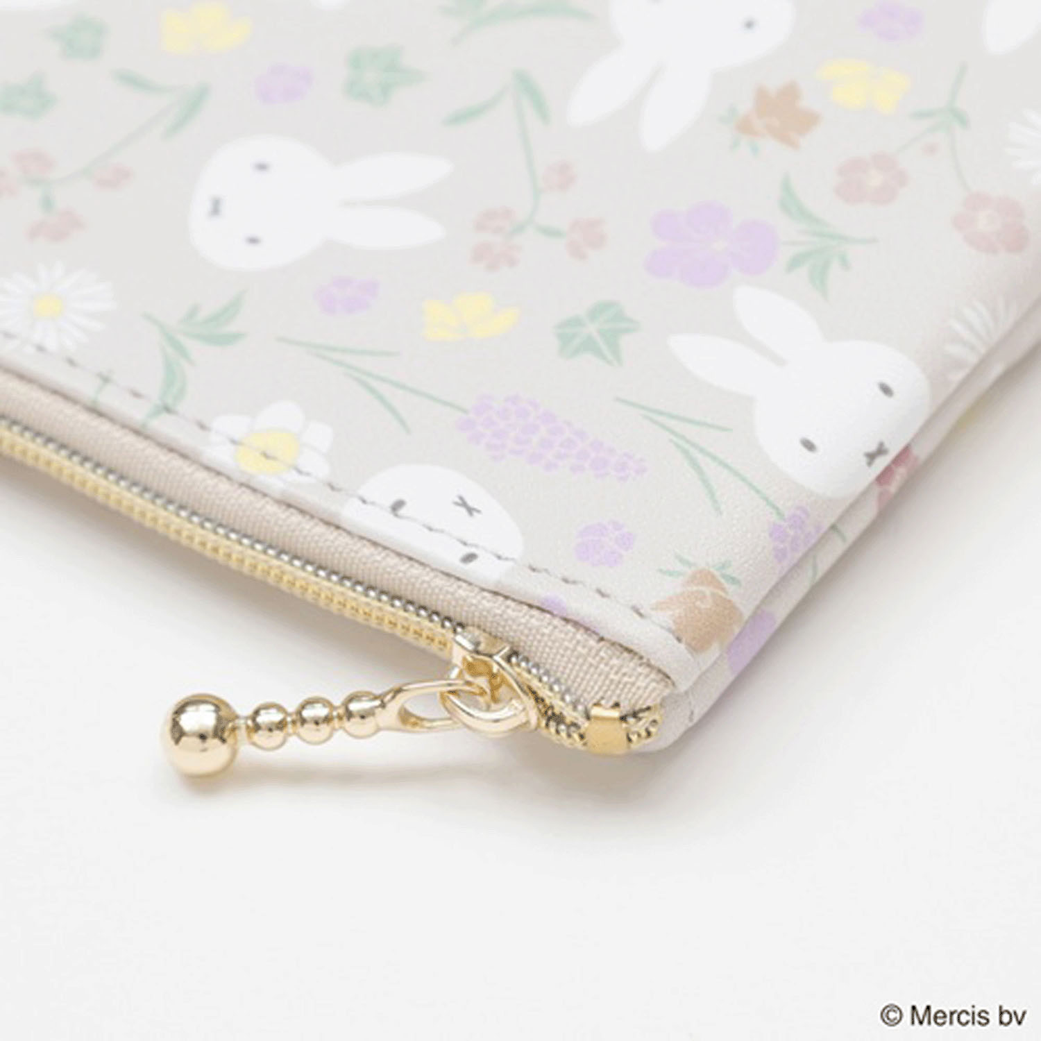 ミッフィー フローラルパターン ティッシュポーチ ベージュ - 画像3