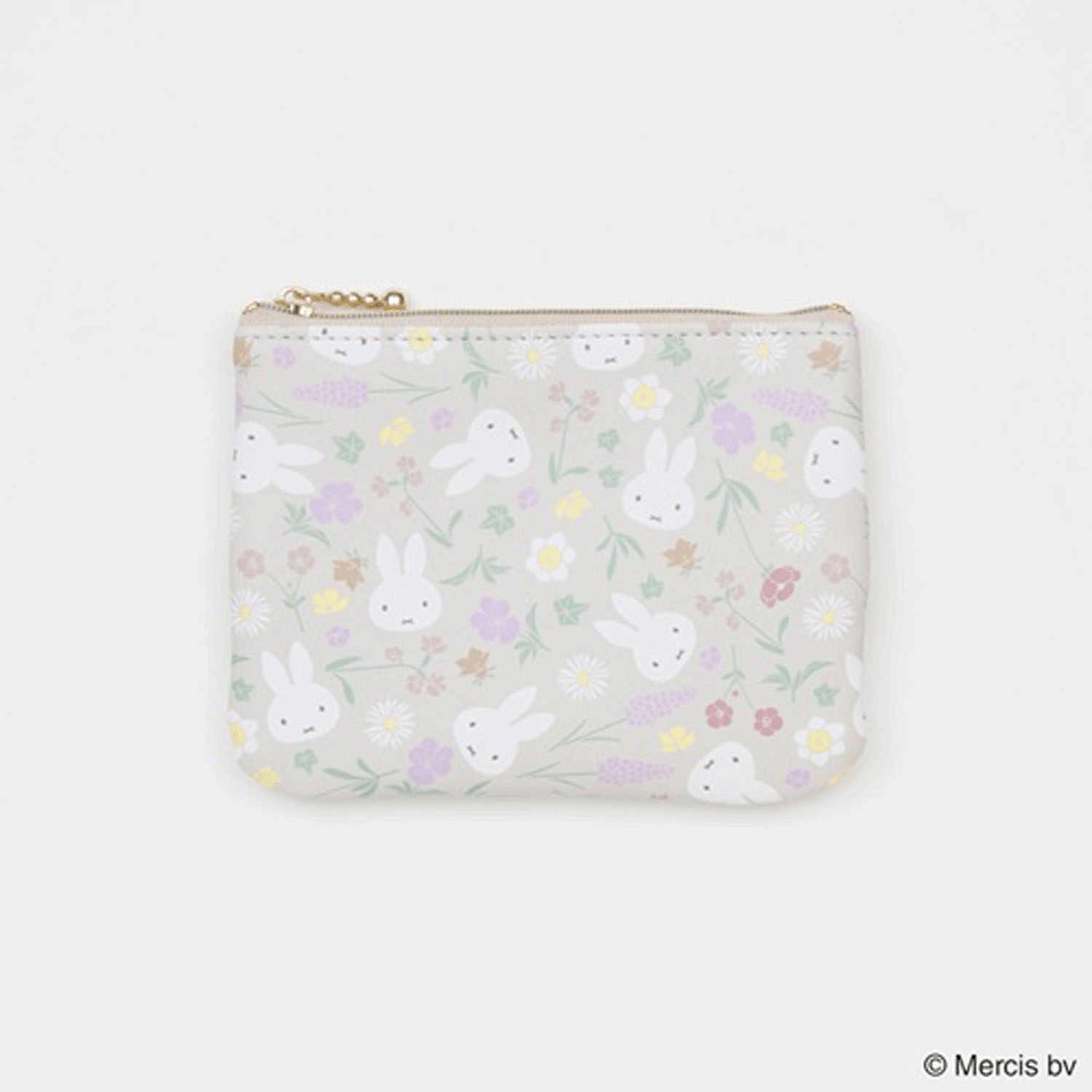 ミッフィー フローラルパターン ティッシュポーチ ベージュ - 画像1