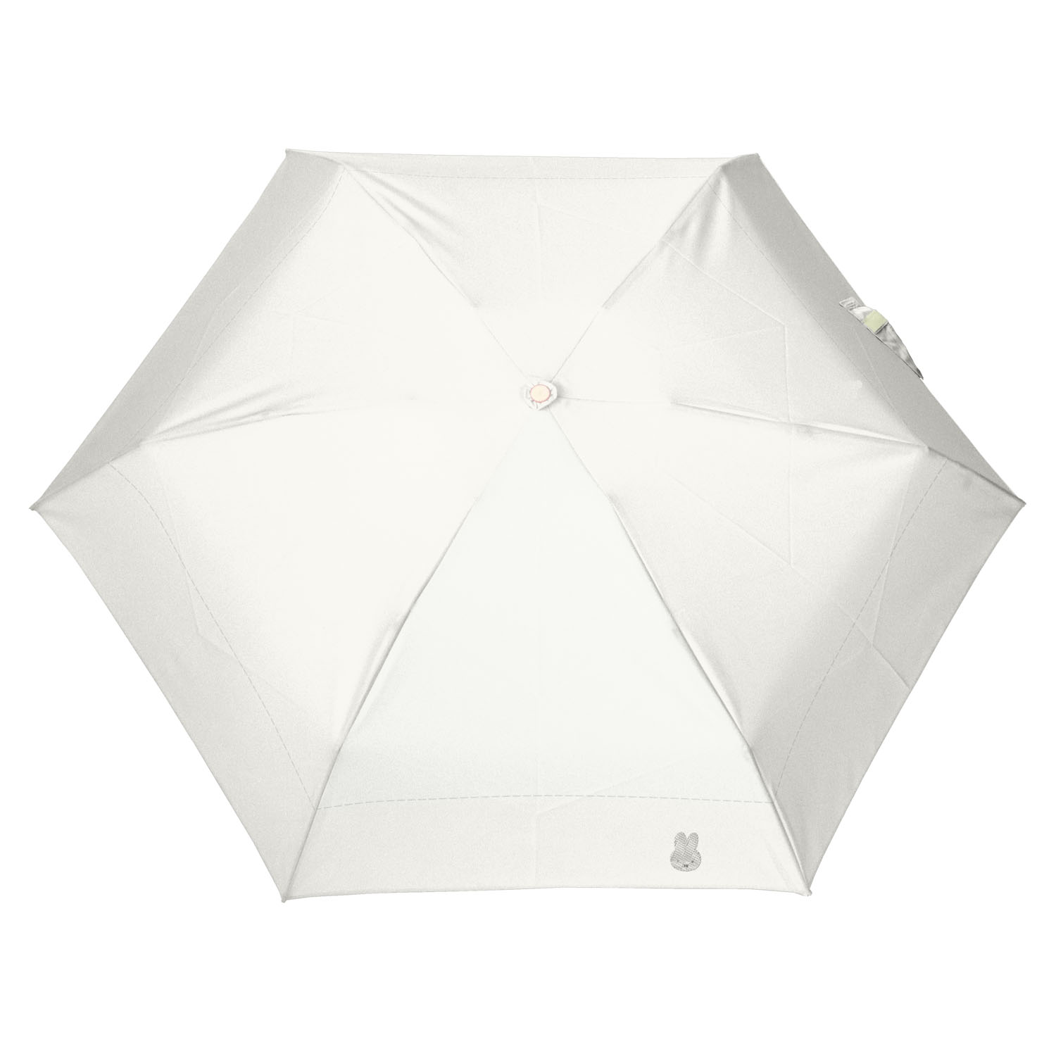 ミッフィー 1級遮光晴雨兼用 超コンパクト折りたたみ傘 5段角型耳付き 白 - 画像3