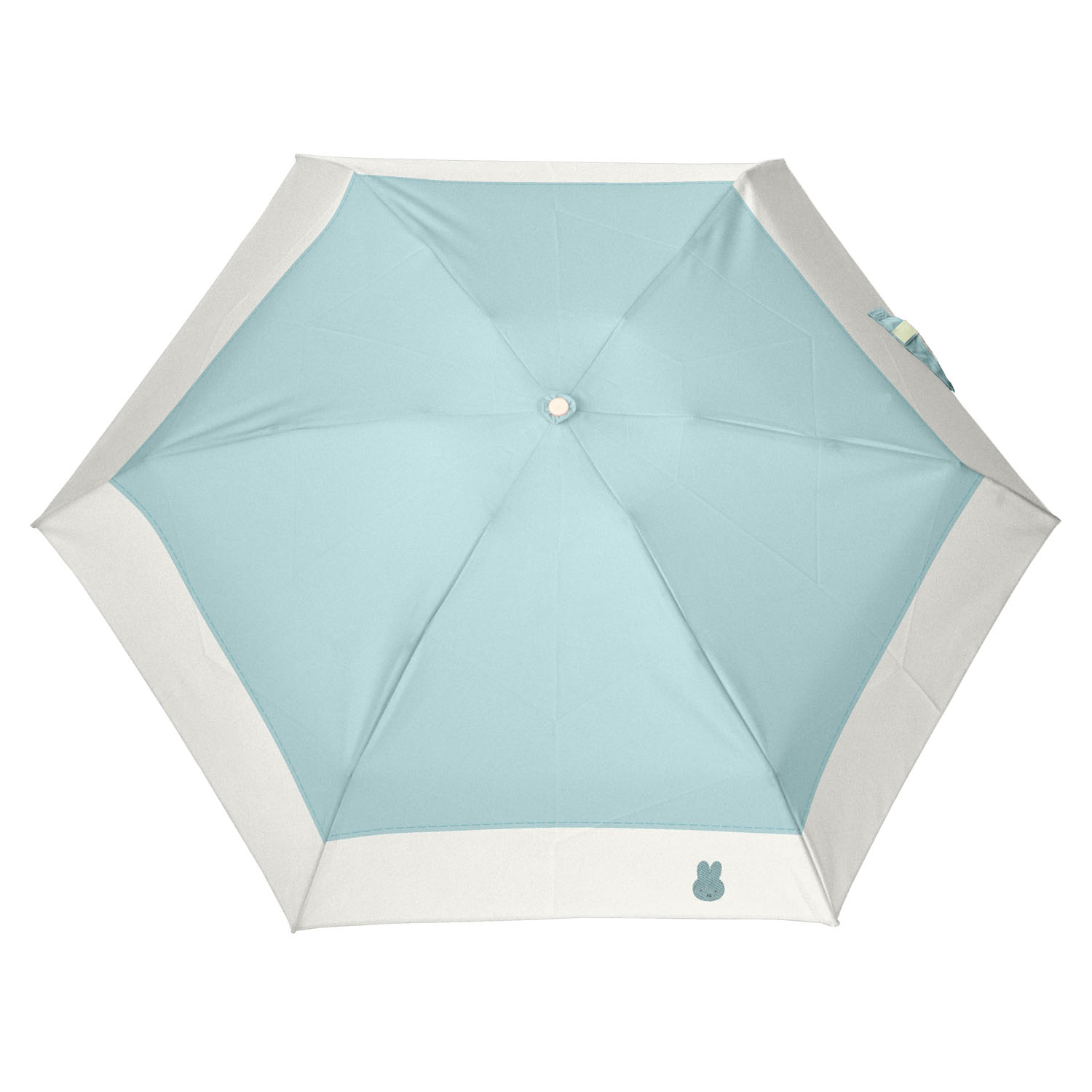 ミッフィー 1級遮光晴雨兼用 超コンパクト折りたたみ傘 5段角型 水色 - 画像3